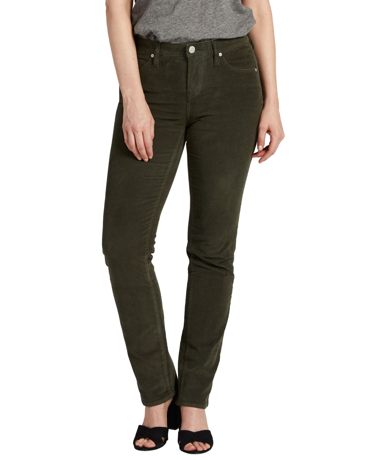 Jag Petite Ruby Mid Rise Straight Leg Pants