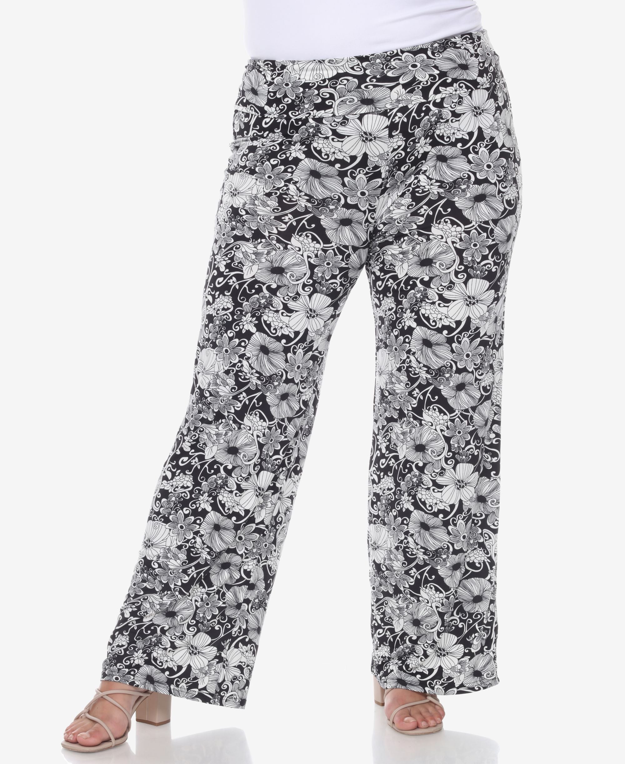 Plus Size Floral Paisley Palazzo Pants
