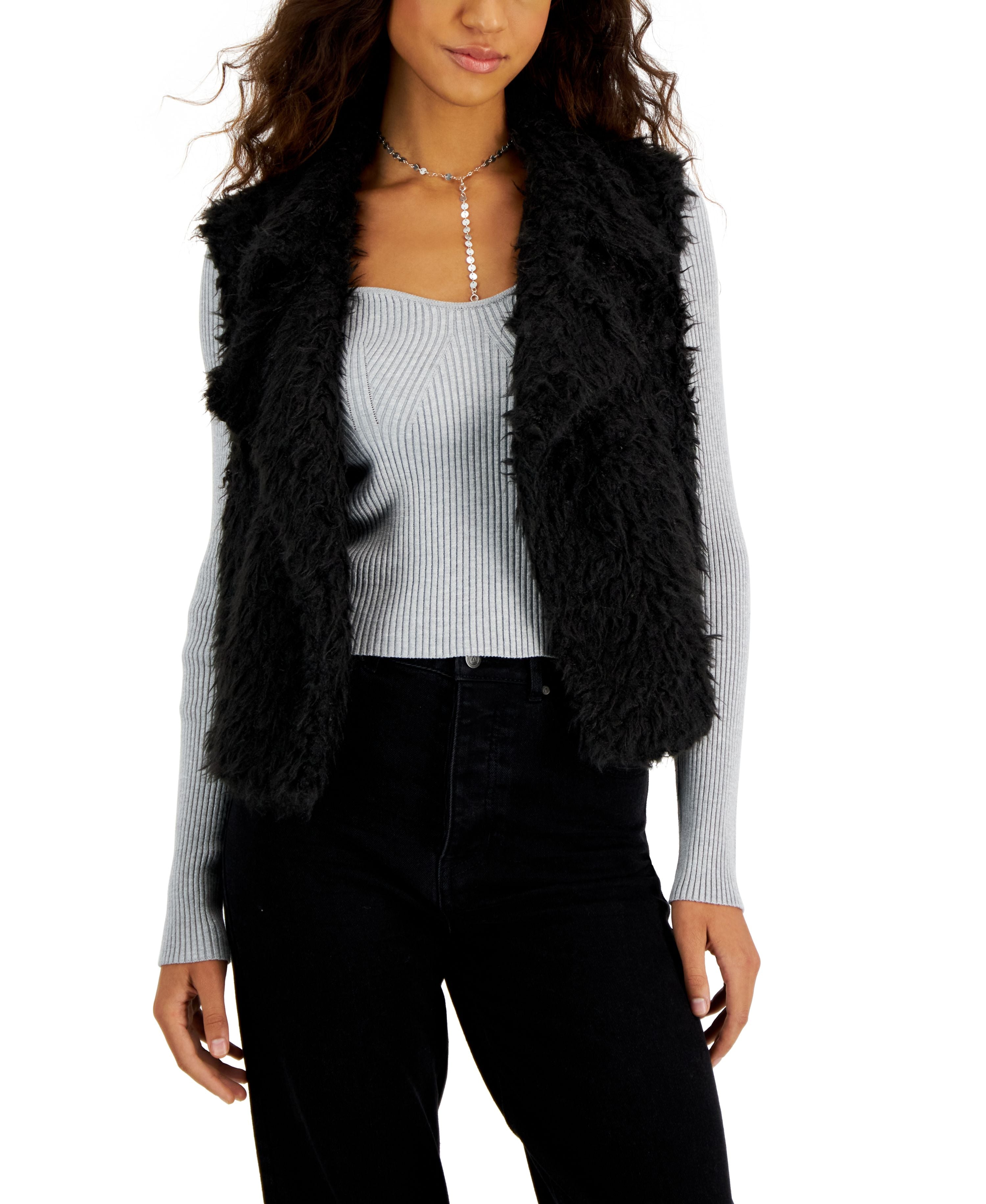 Juniors' Woobie Faux-Fur Vest