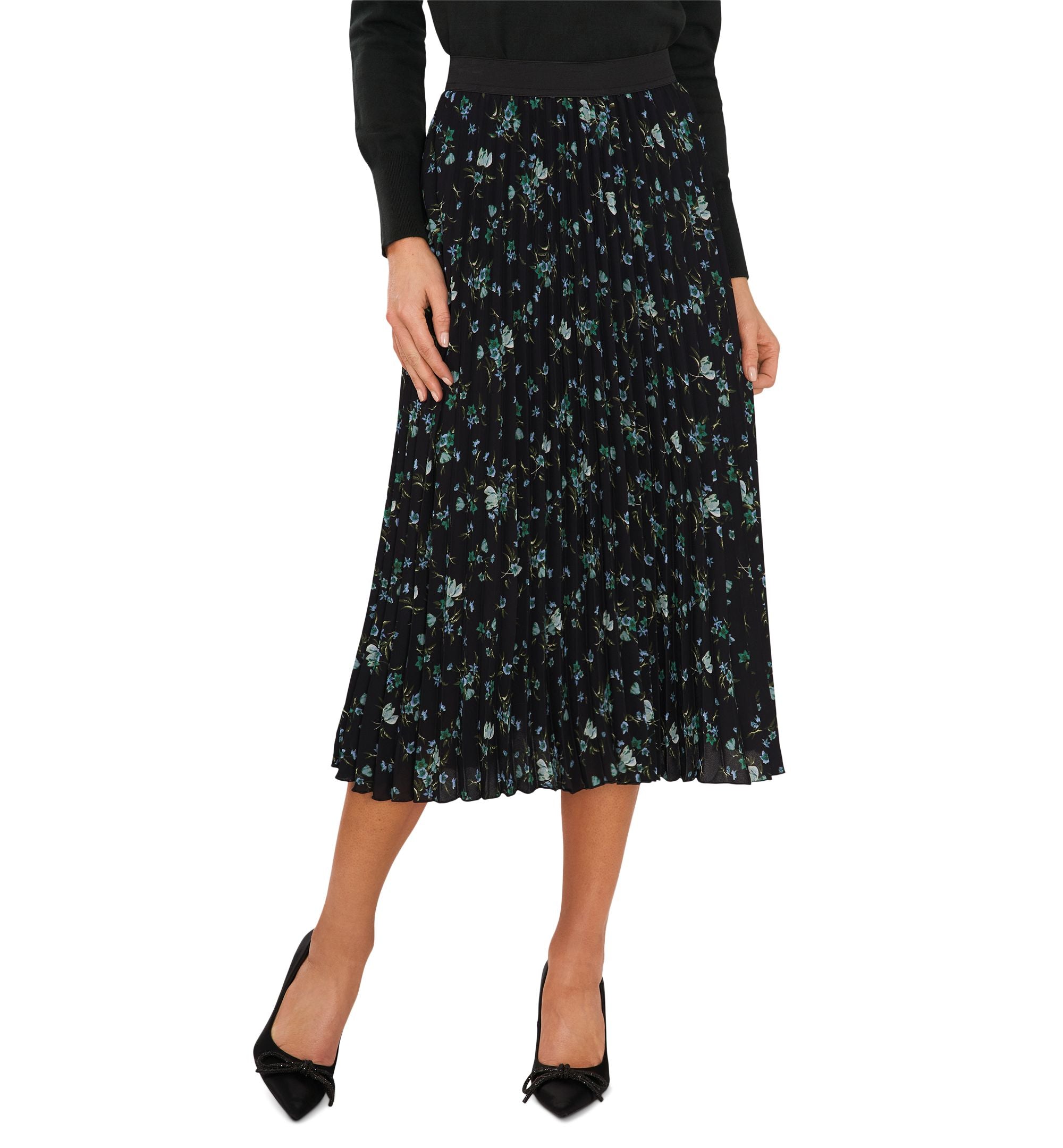 Women's Pleated Elastic Waist Skirt