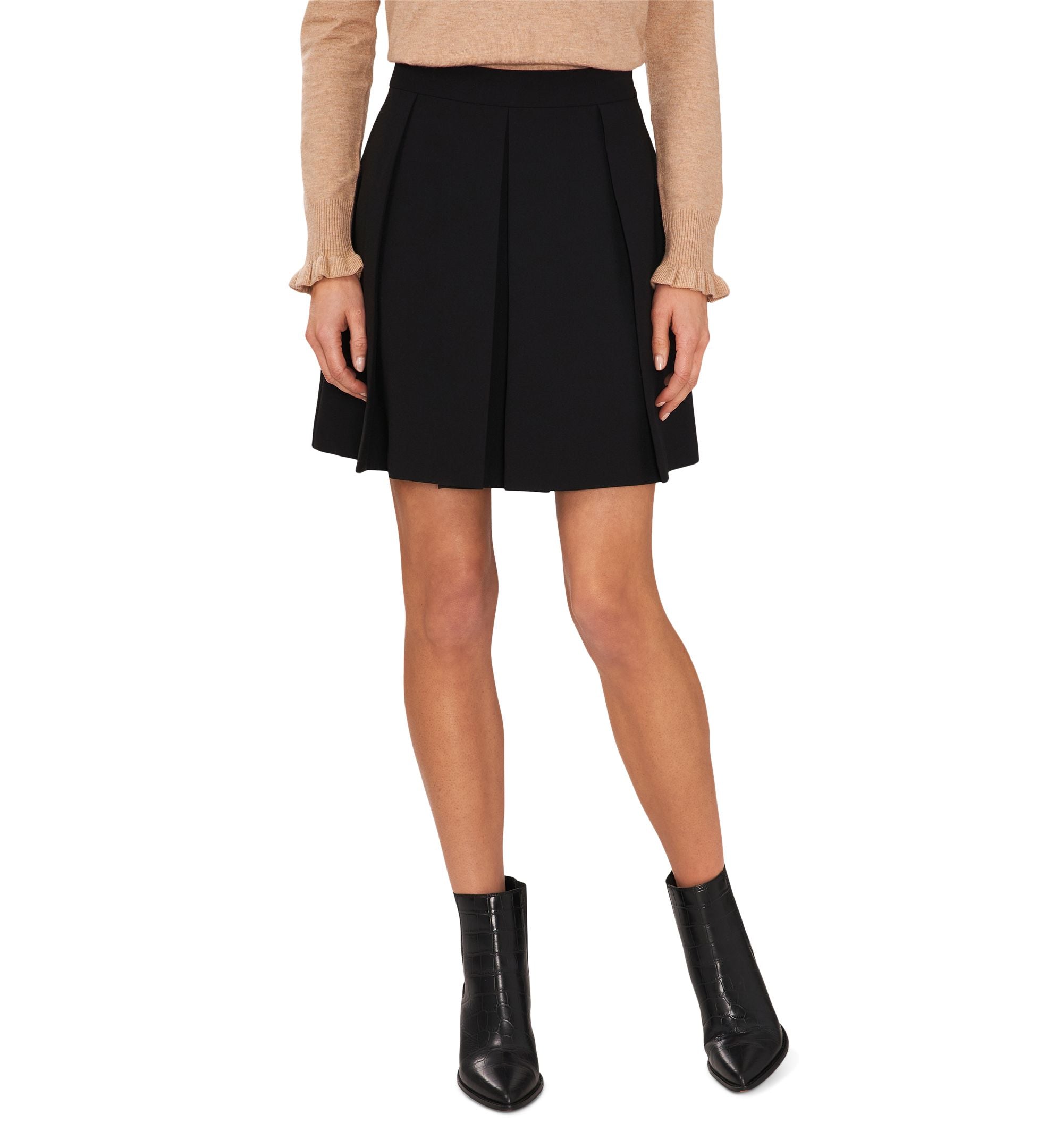 Pleated A-Line Skirt