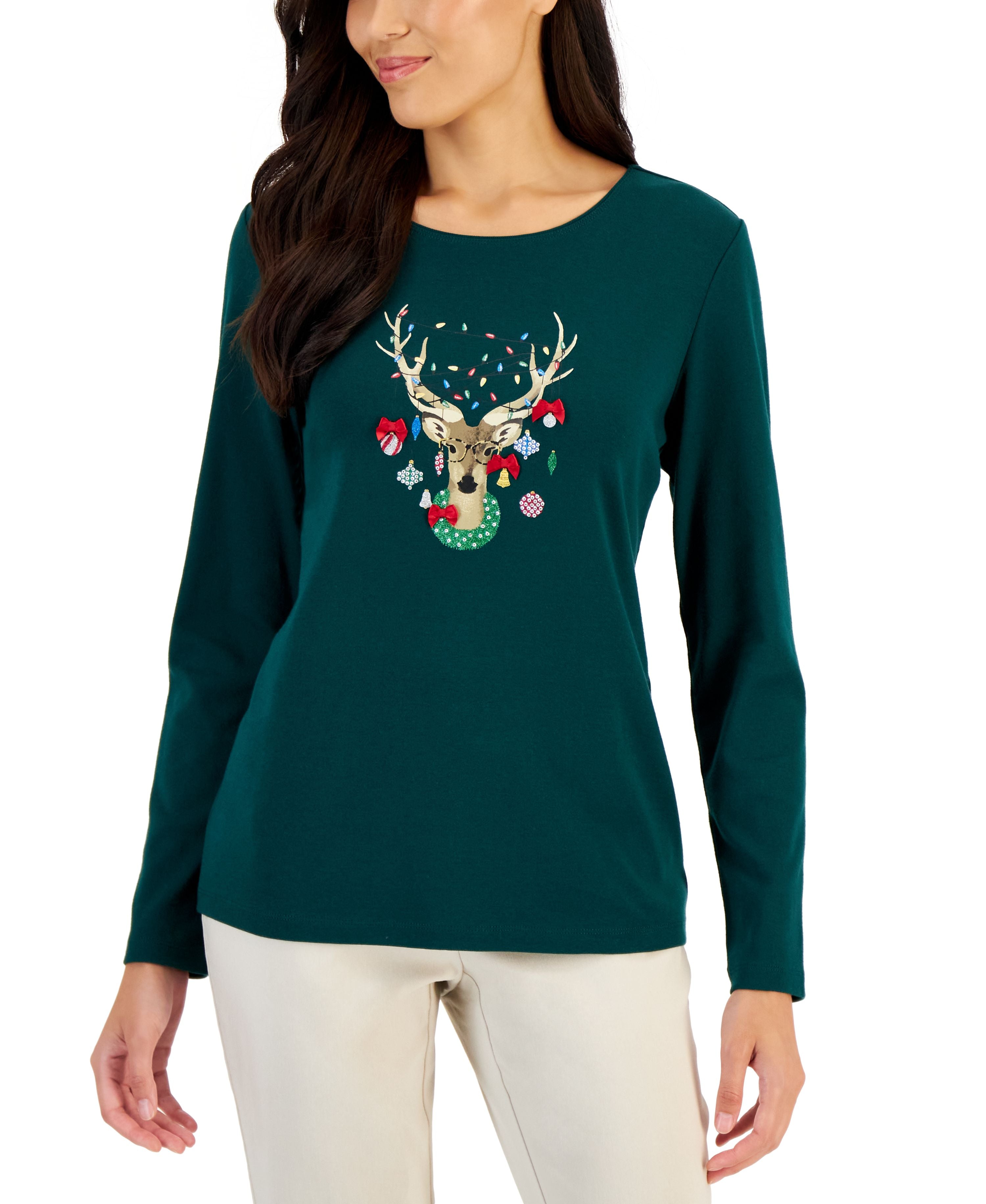 Women's Long-Sleeve Holiday Top