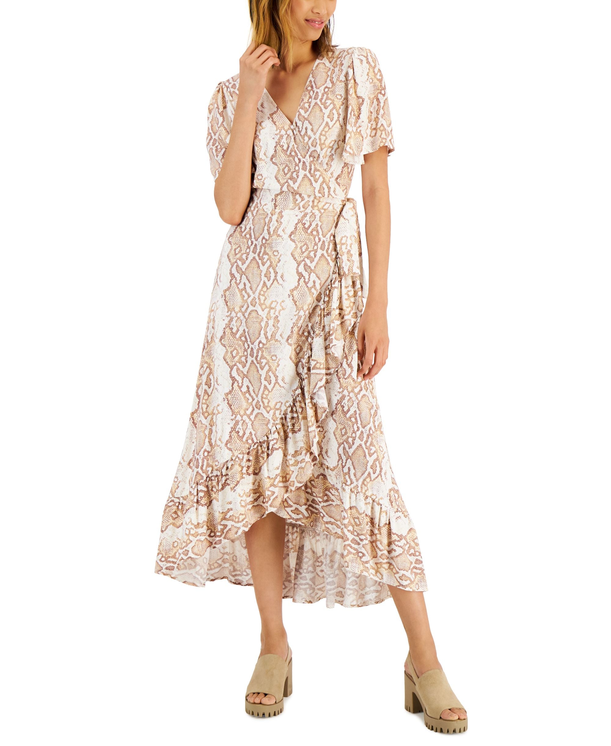 Tinsel Petite Printed Wrap Maxi Dress