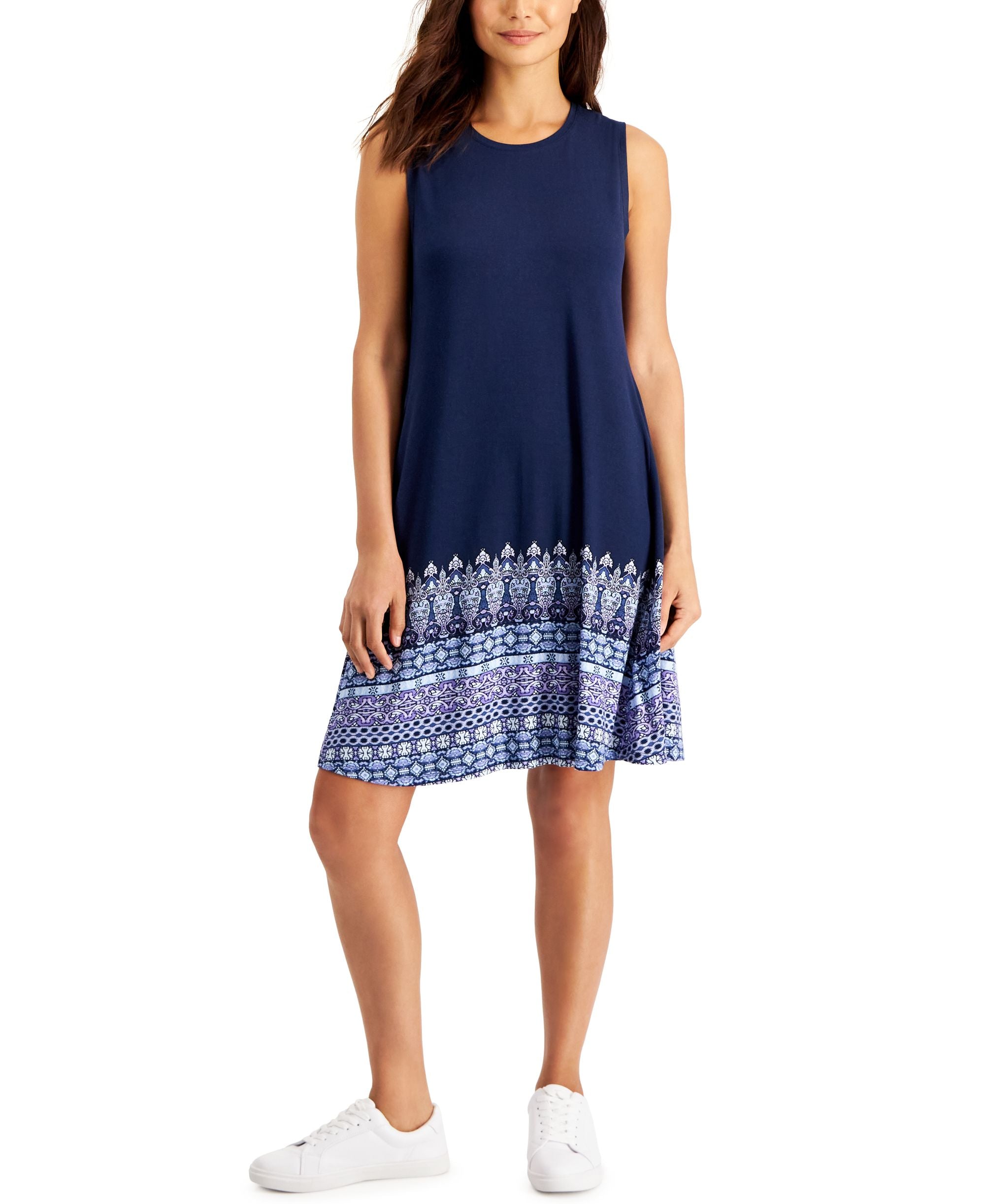 Style & Co Petite Printed Hem Flip Flop Dress