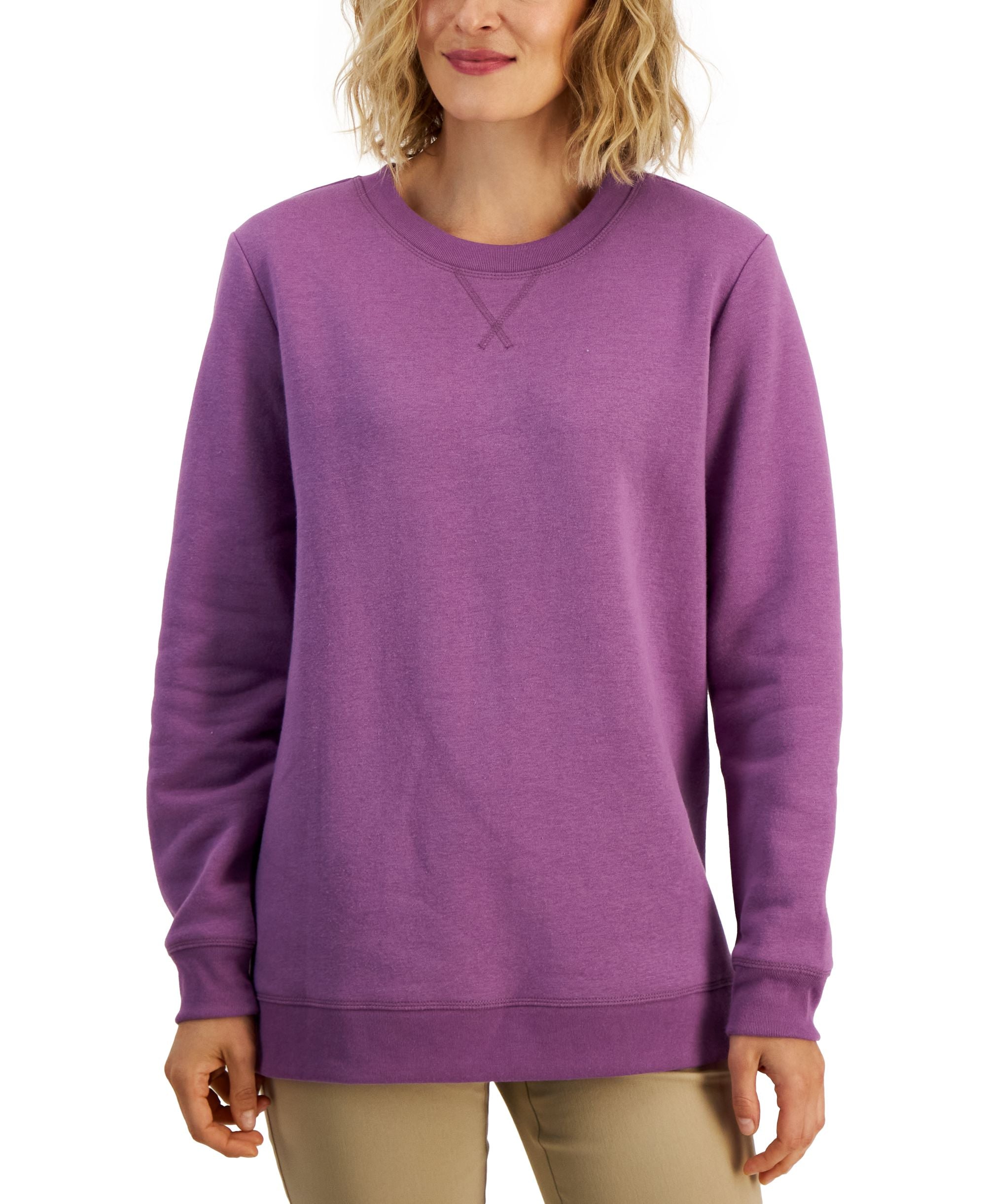 Karen Scott Womens Fleece Sweatshirt
