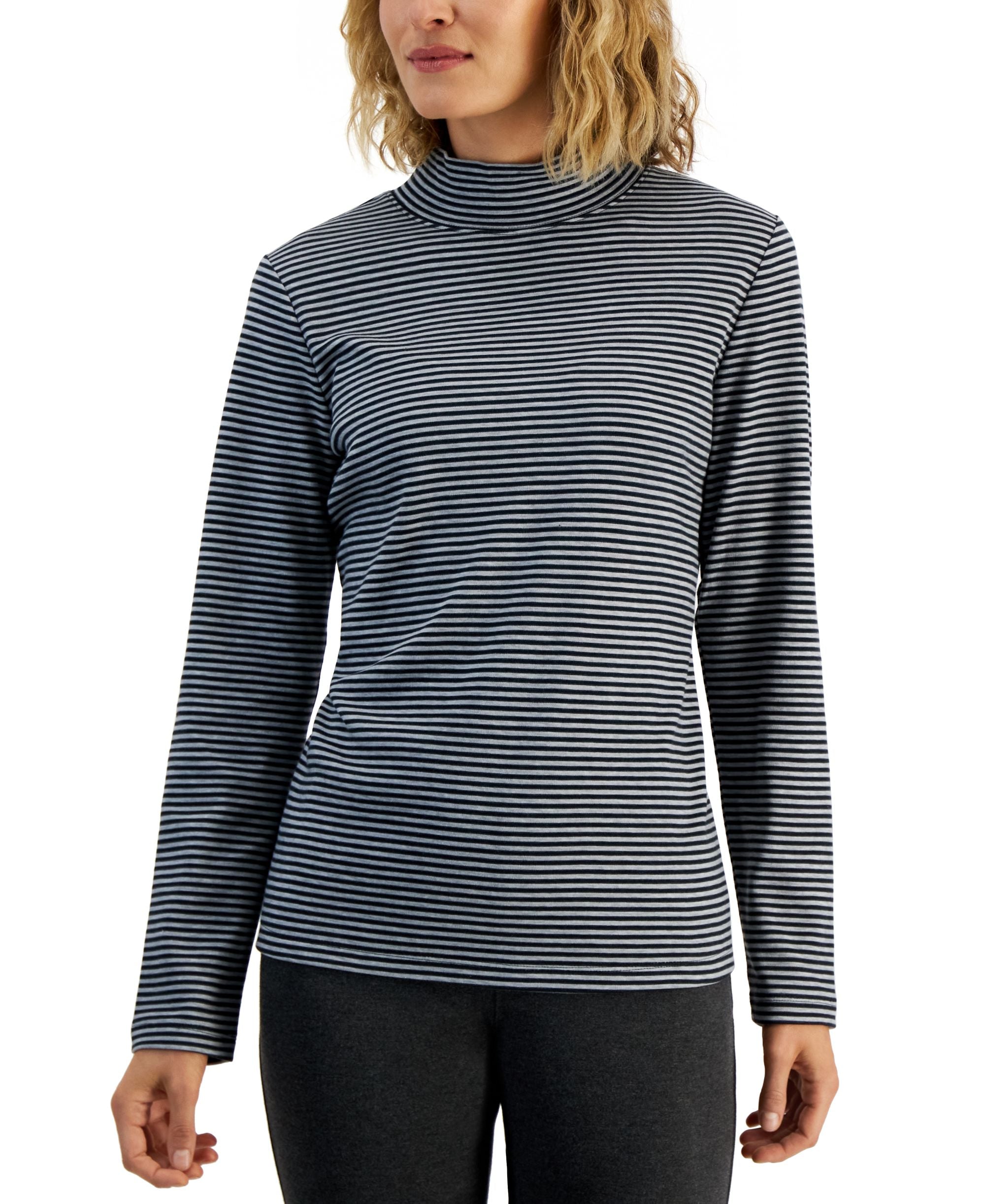 Karen Scott Womens Carmela Mock Neck Top