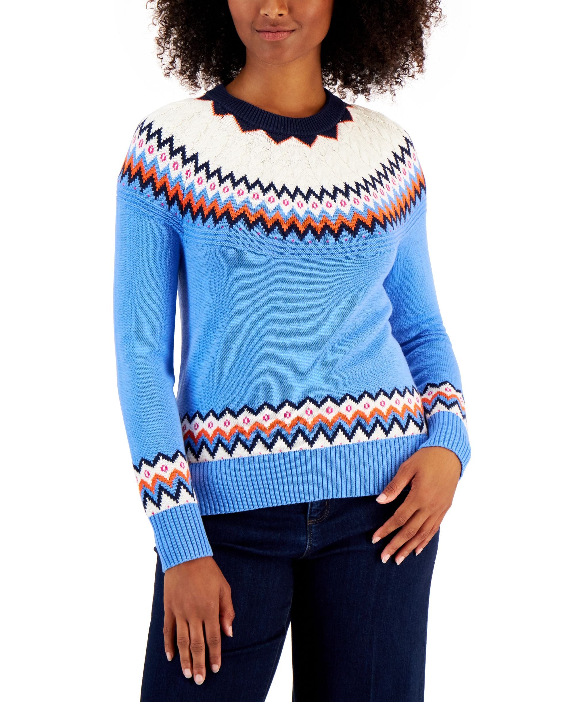 Charter Club Womens Fair Isle Sweater