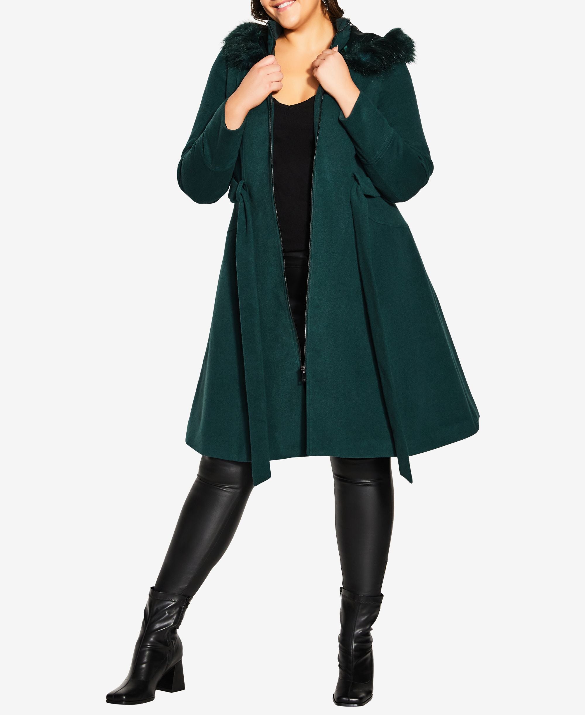 Trendy Plus Miss Mysterious Coat Emerald 20W