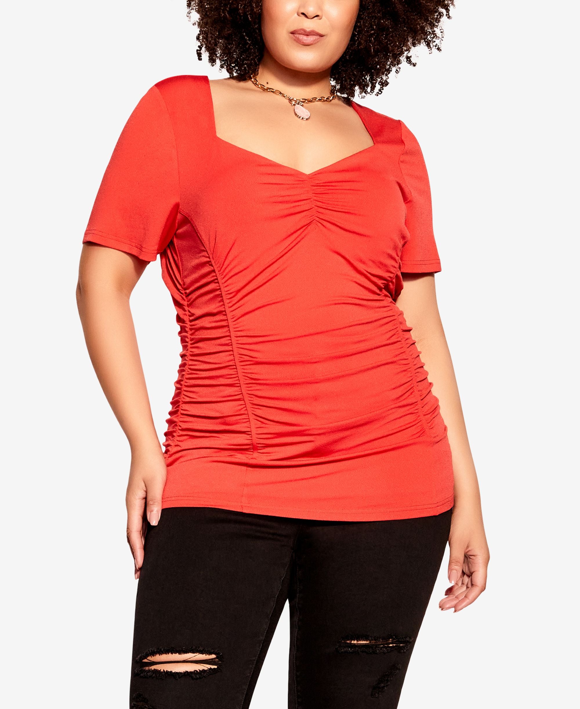 Trendy Plus Size All Rouched Top