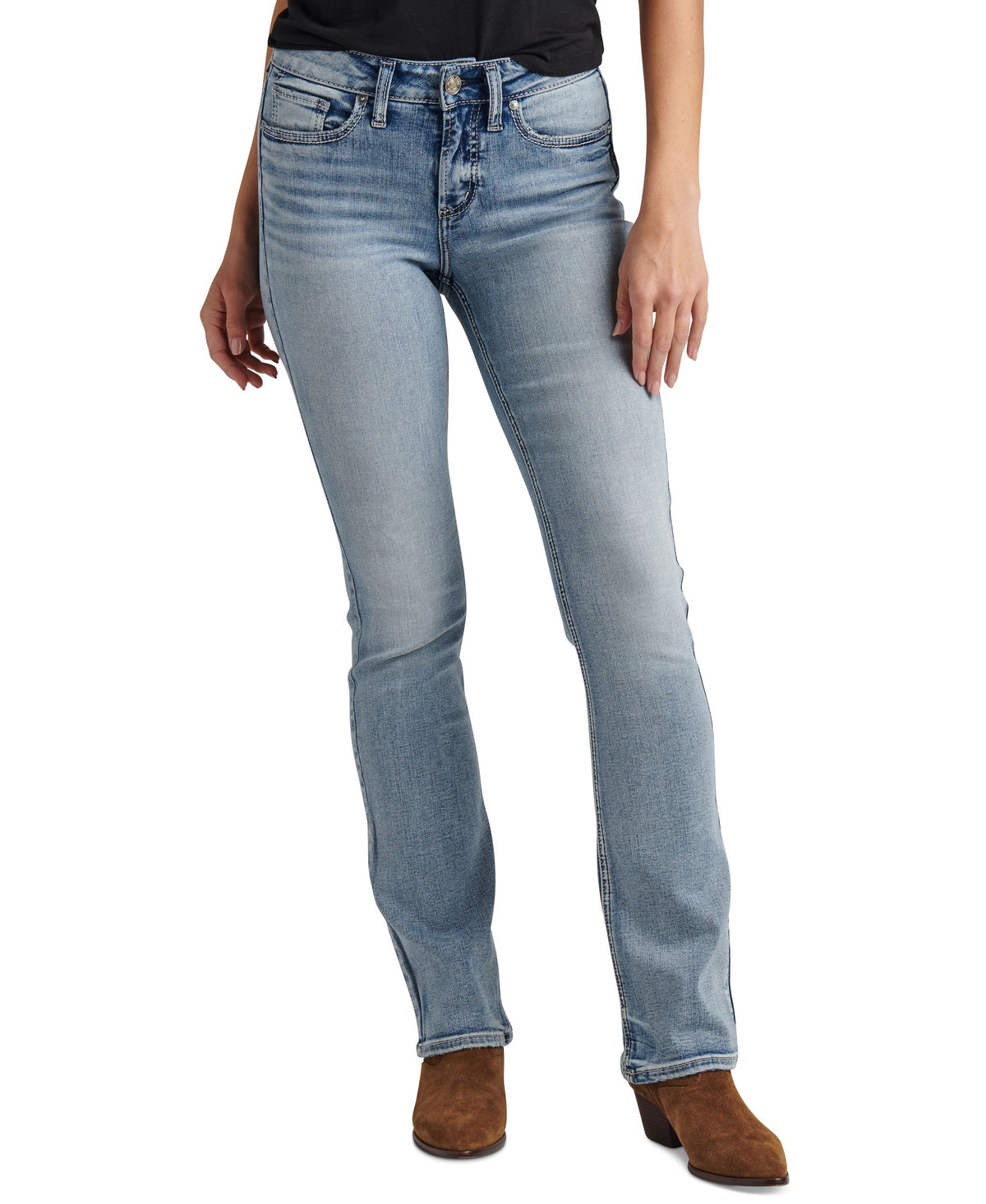 Silver Jeans Co. Womens Suki Curvy Fit Slim Bootcut Jeans