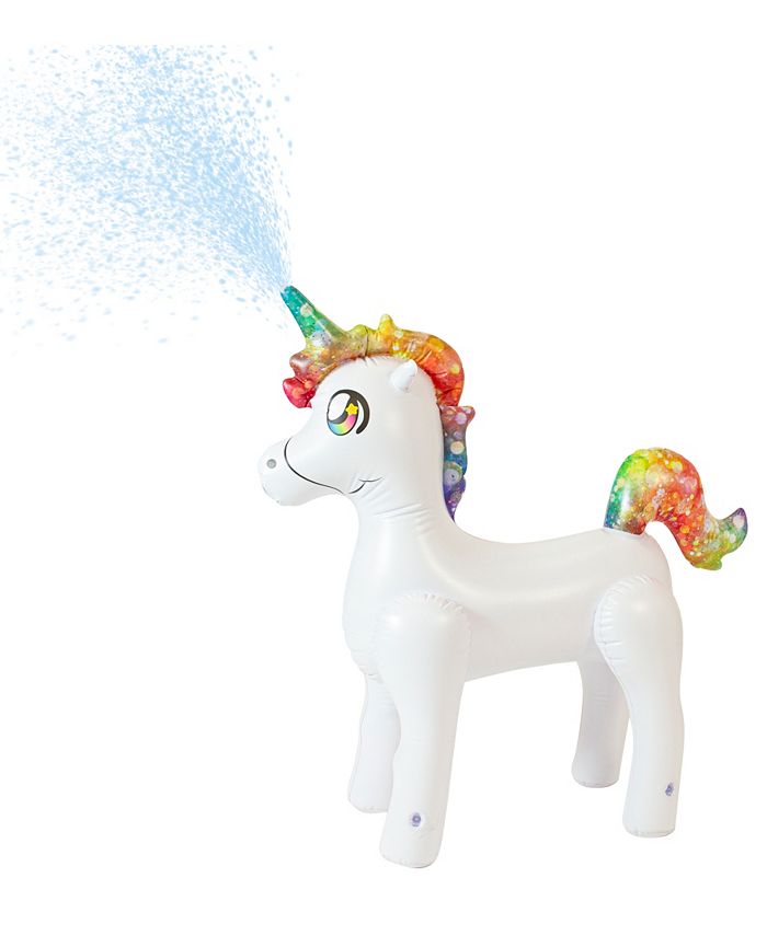PoolCandy Inflatable Unicorn Sprinkler Simple Setup 36" Tall