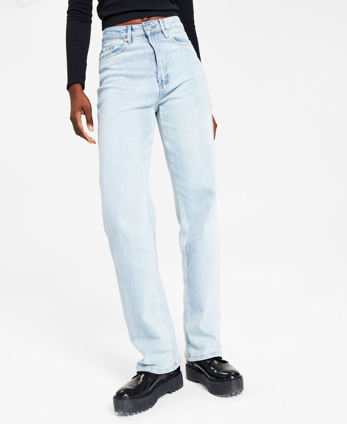 Juniors' Baggy Straight-Leg Jeans