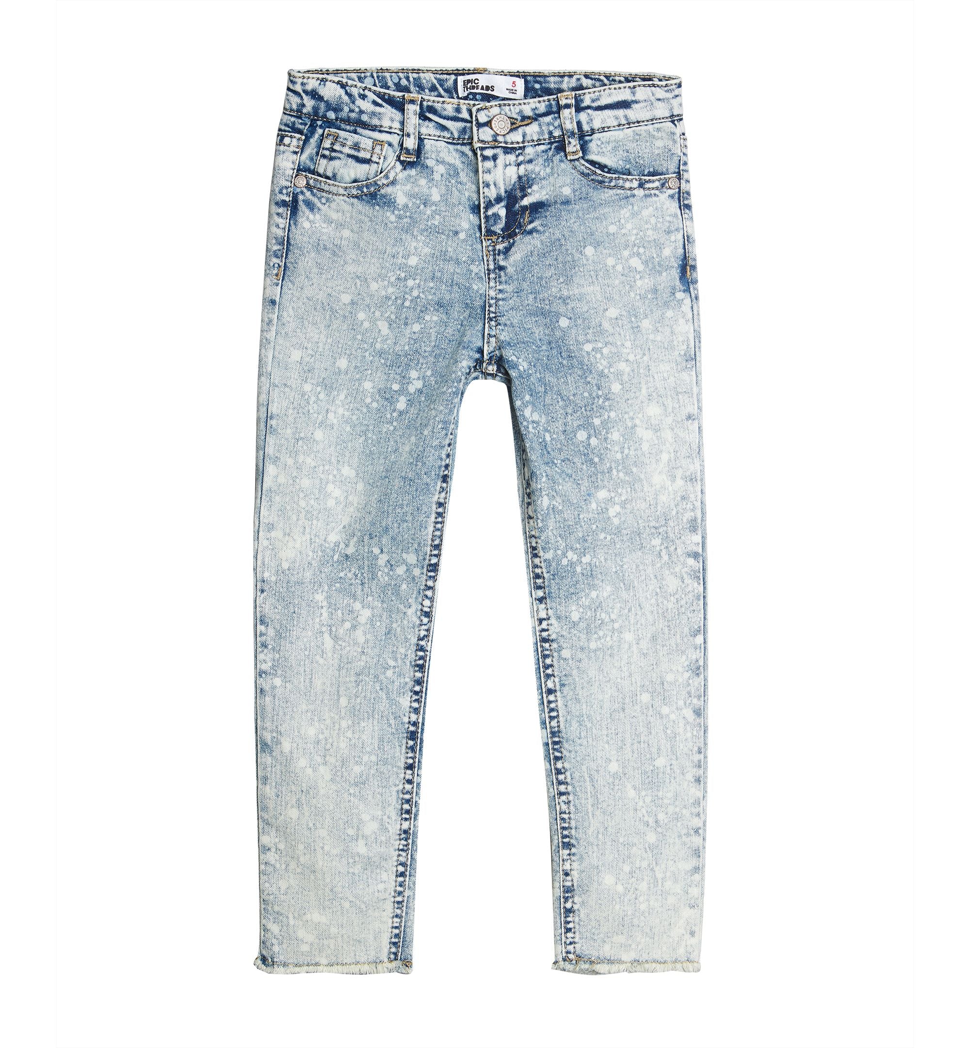 Toddler Girls Splatter Print Denim Skinny Jeans