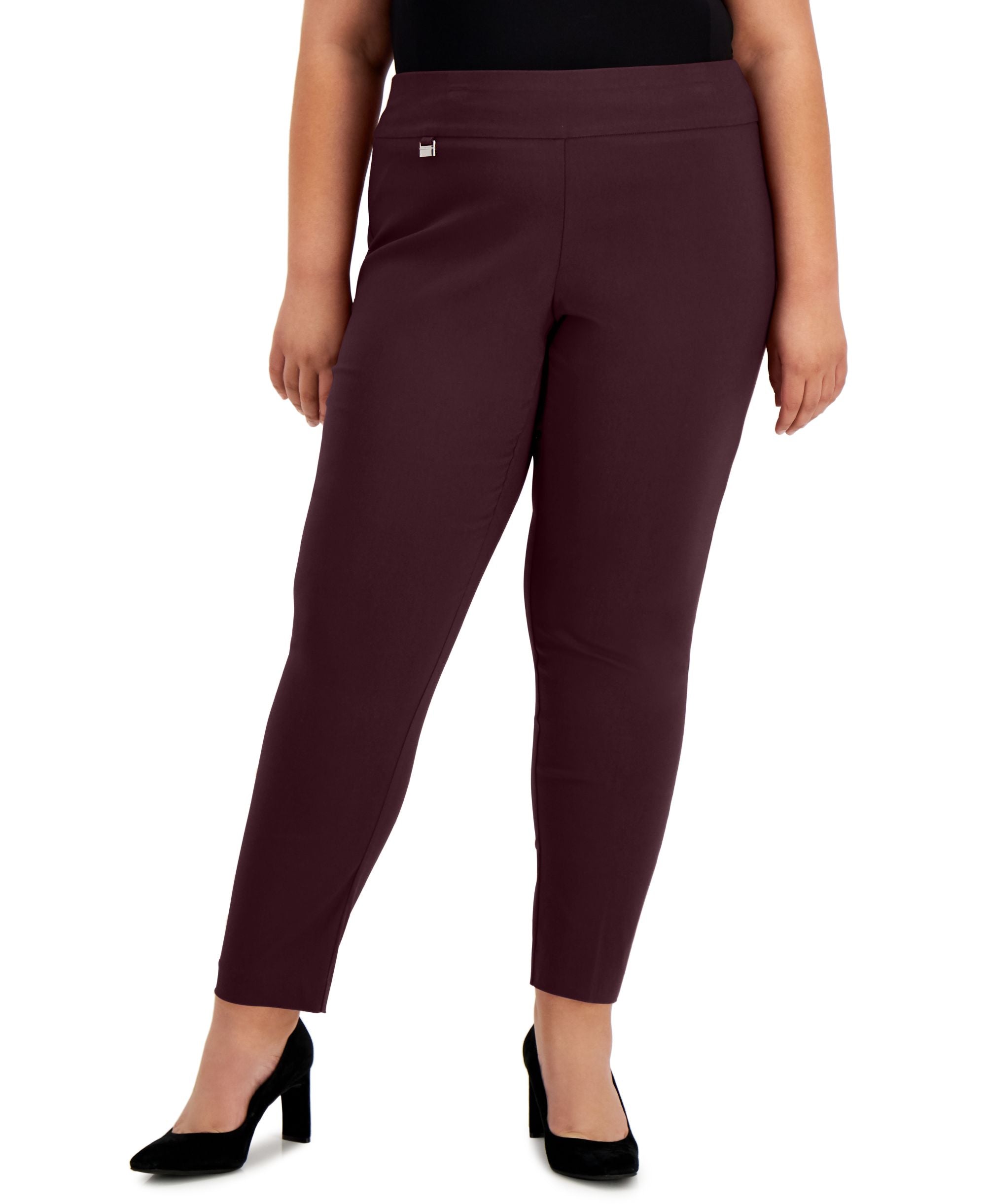 Plus Size Tummy-Control Pull-On Skinny Pants