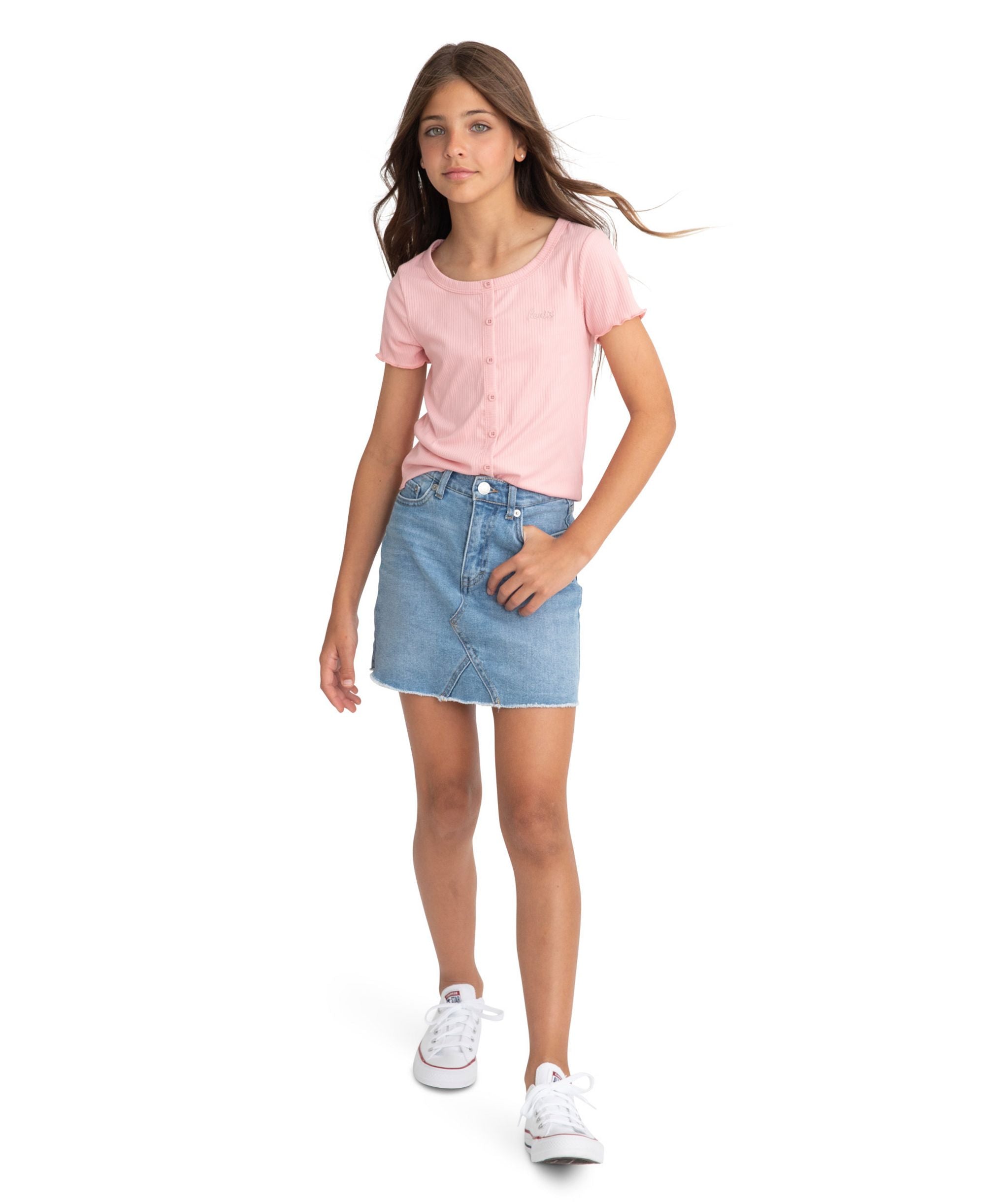 Levis Levis X Clements Twins Big Girls Scoop Neck Rib Knit Top