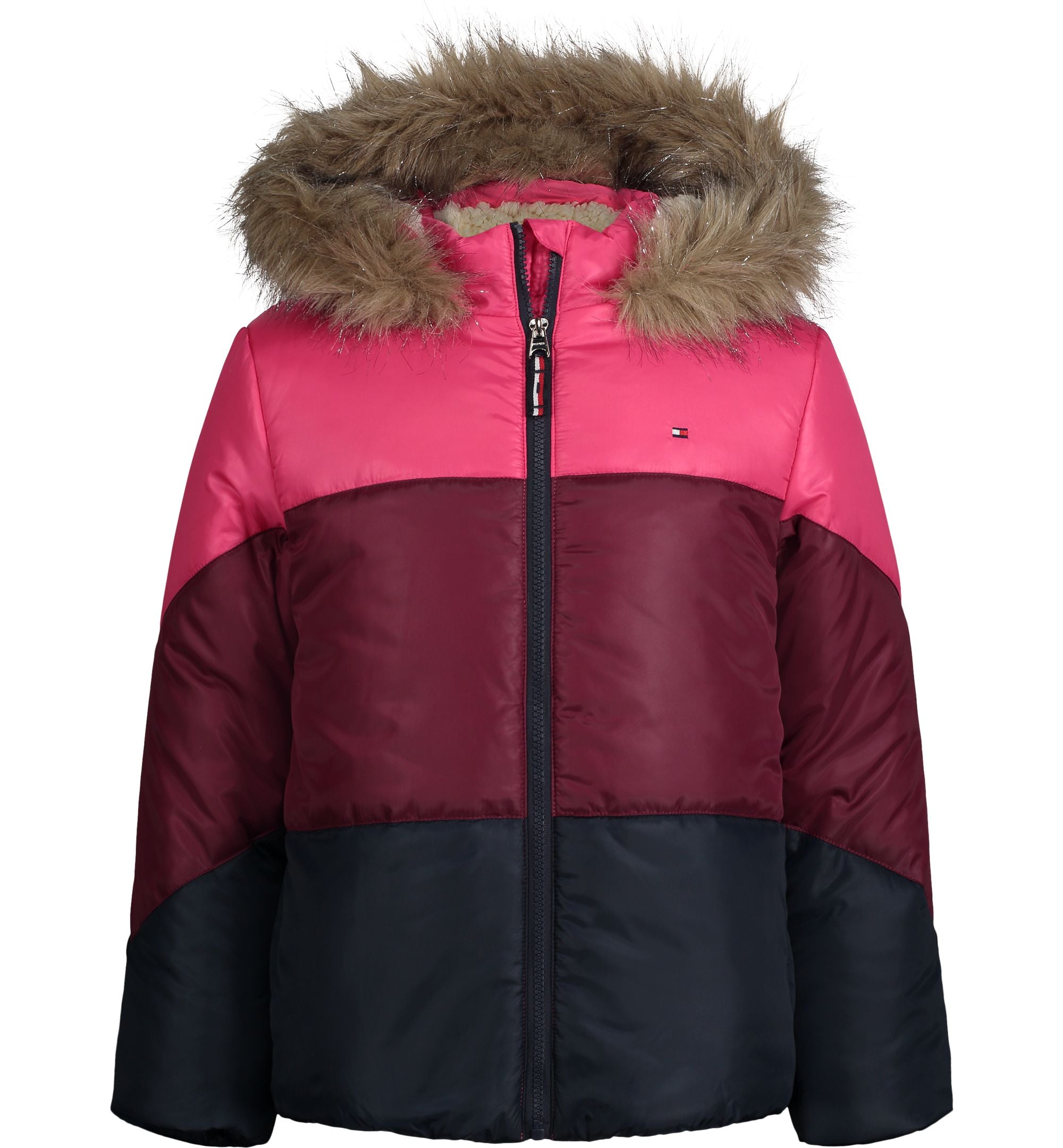 Tommy Hilfiger Toddler Girls Colorblock Hooded Puffer Jacket