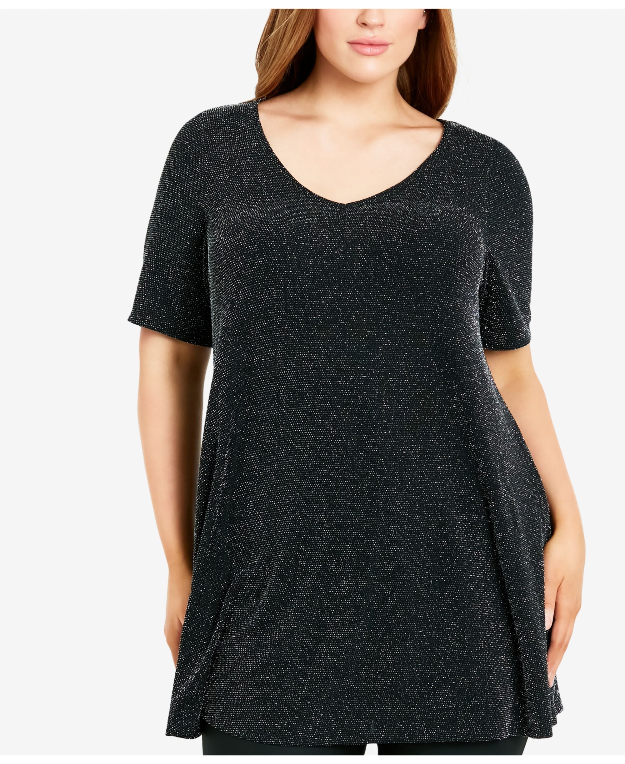 Avenue Plus Size Sparkle Swing Tunic Top