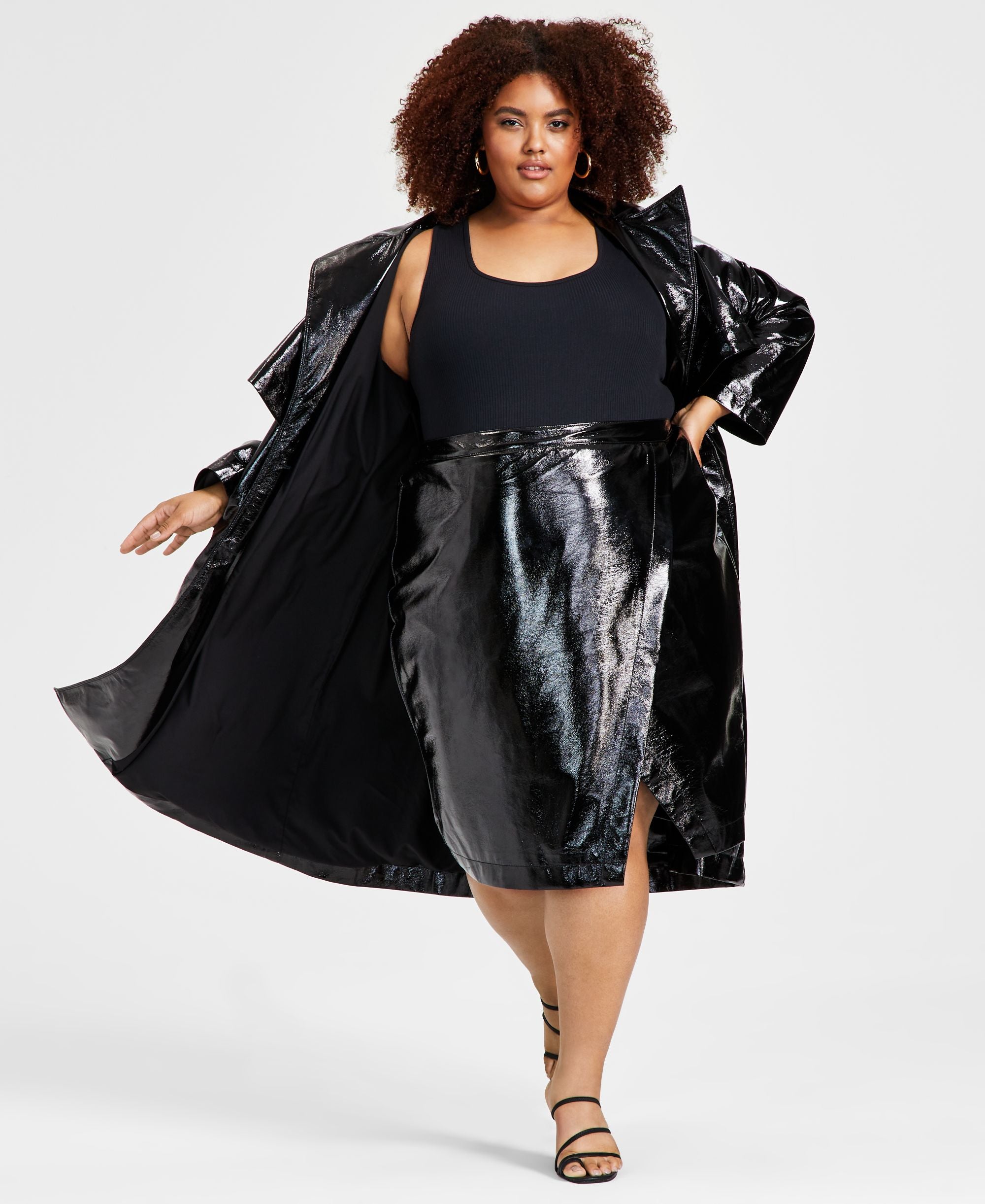 Trendy Plus Size Faux-Leather Skirt