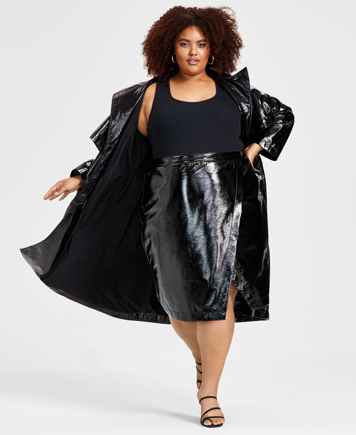 Trendy Plus Size Faux-Leather Skirt
