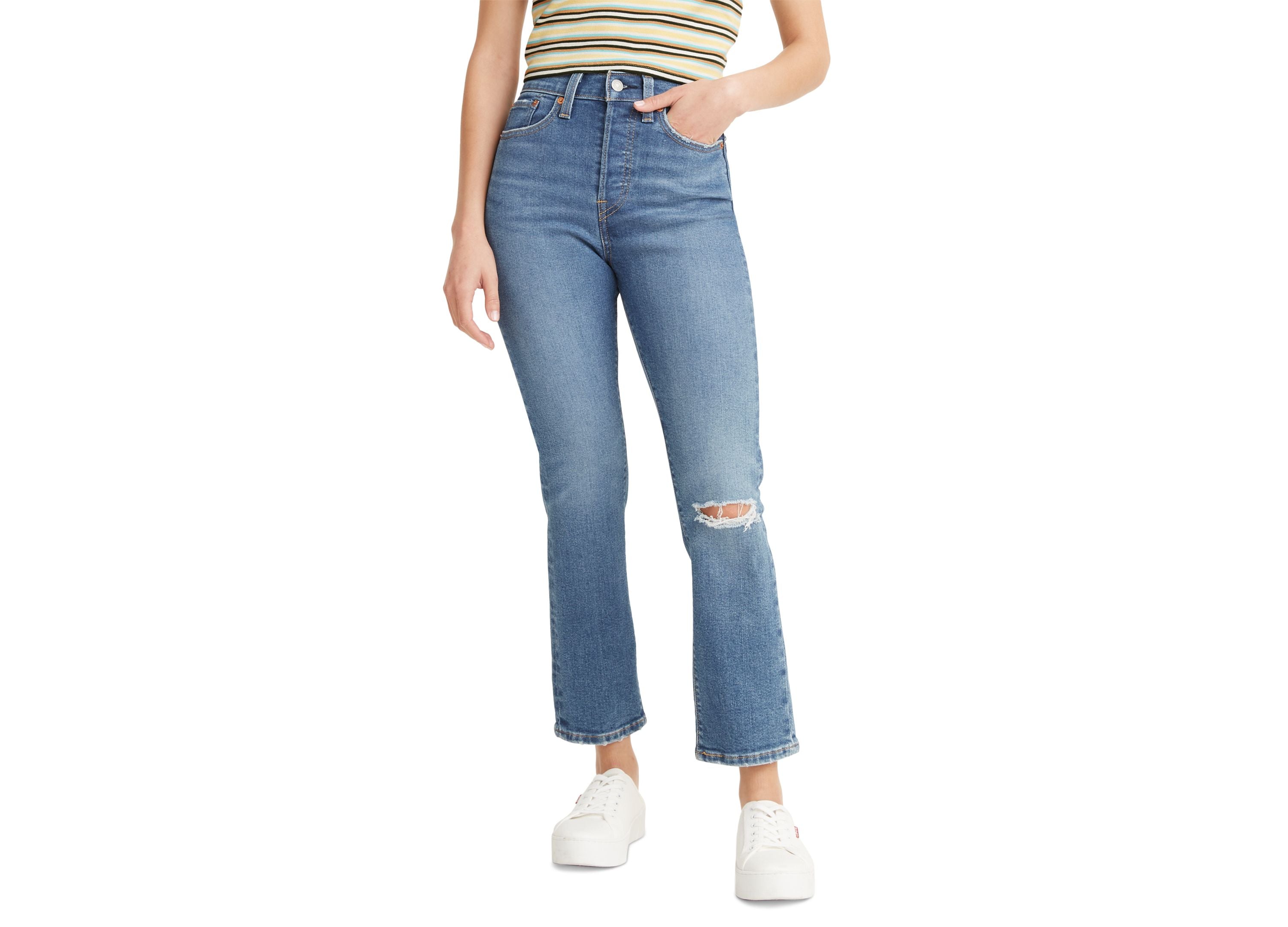 Women's Wedgie Straight-Leg High Rise Cropped Jeans