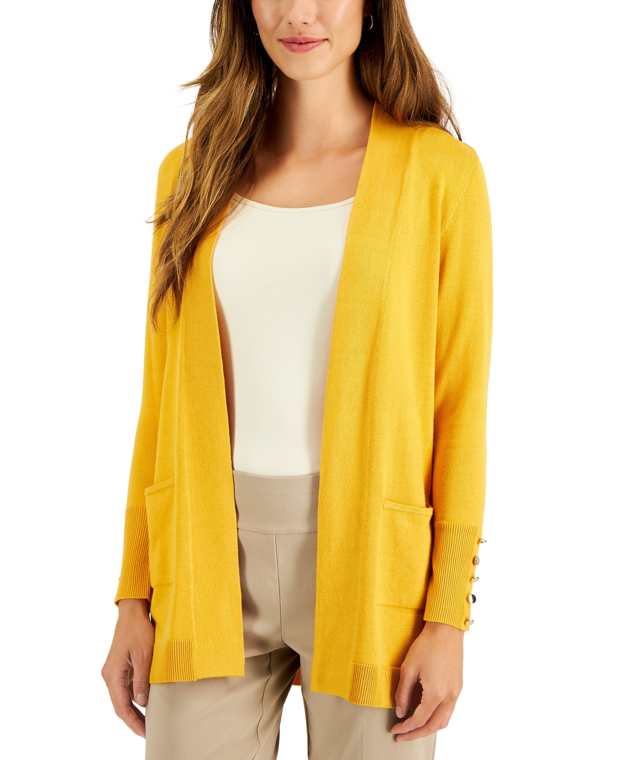 Petite Open-Front Cardigan