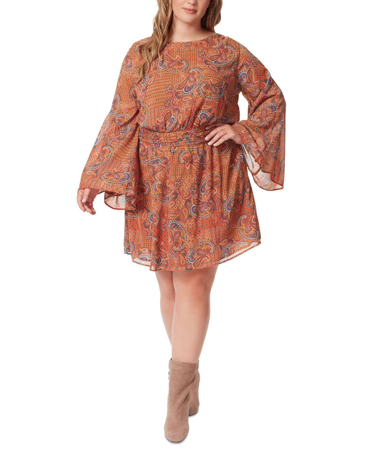 Jessica Simpson Trendy Plus Size Amelia Banded Waist Dress