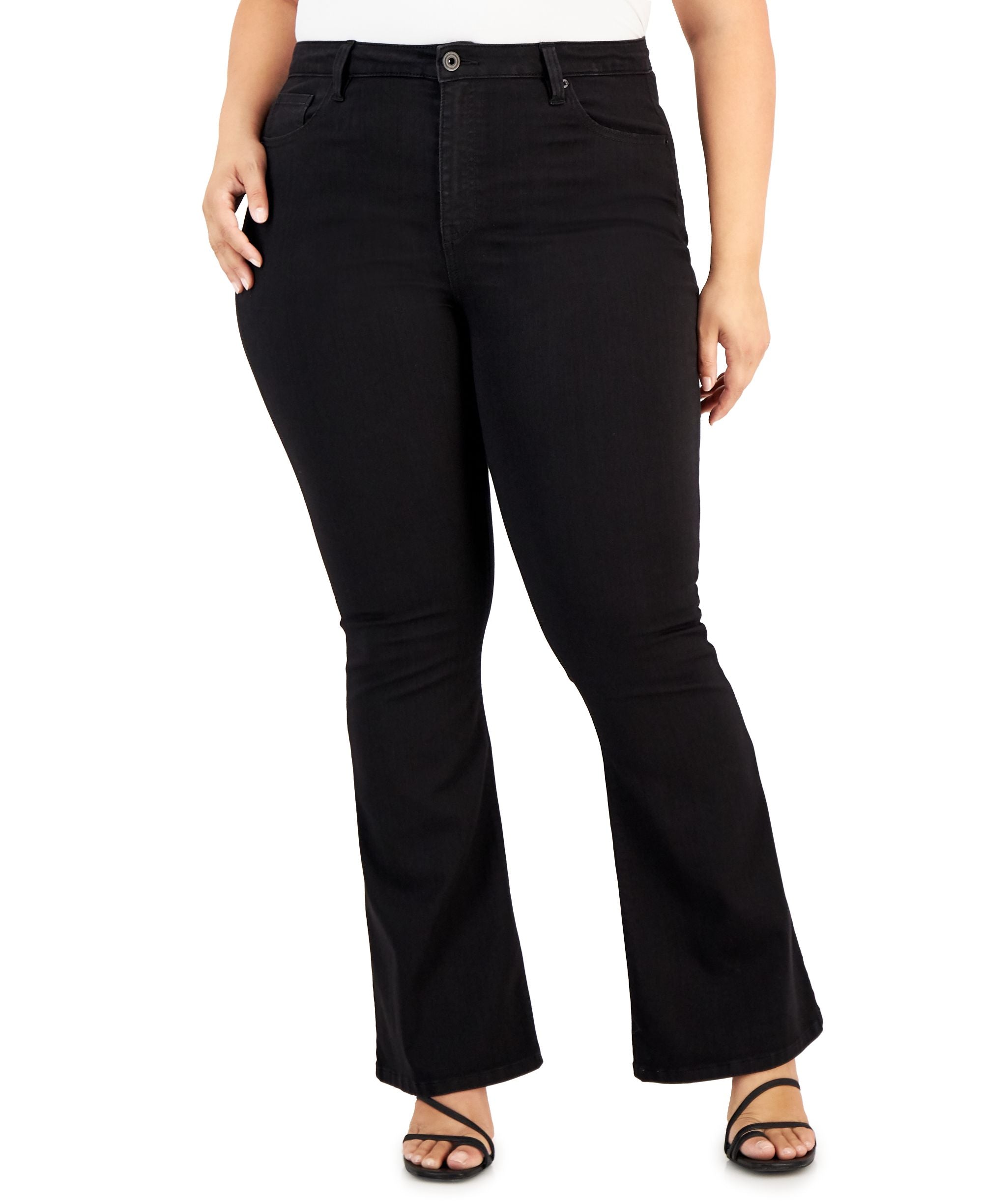 Trendy Plus Size High Rise Flare-Leg Jeans