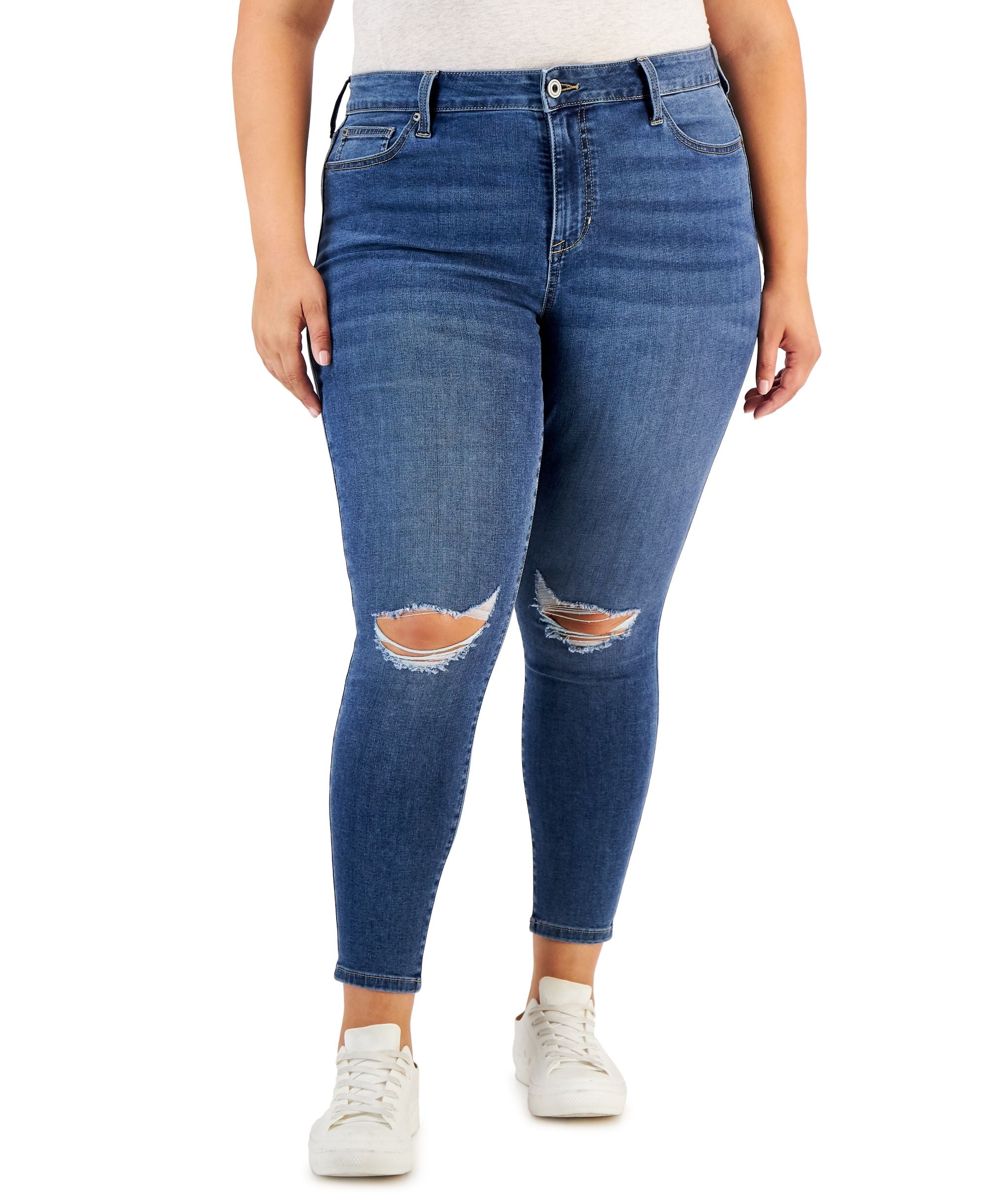 Trendy Plus Size Skinny Ankle Jeans