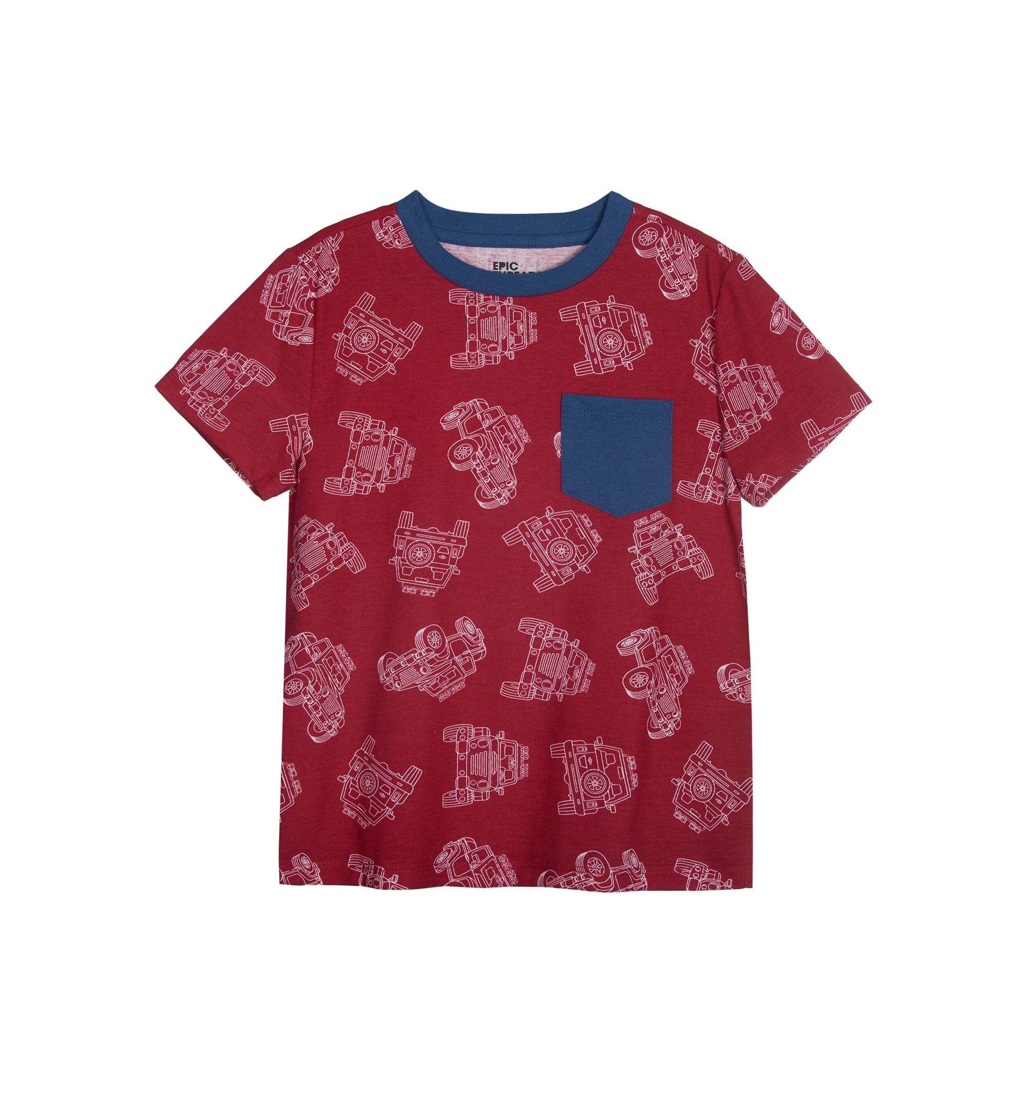 Little Boys All Over Print Pocket T-Shirt