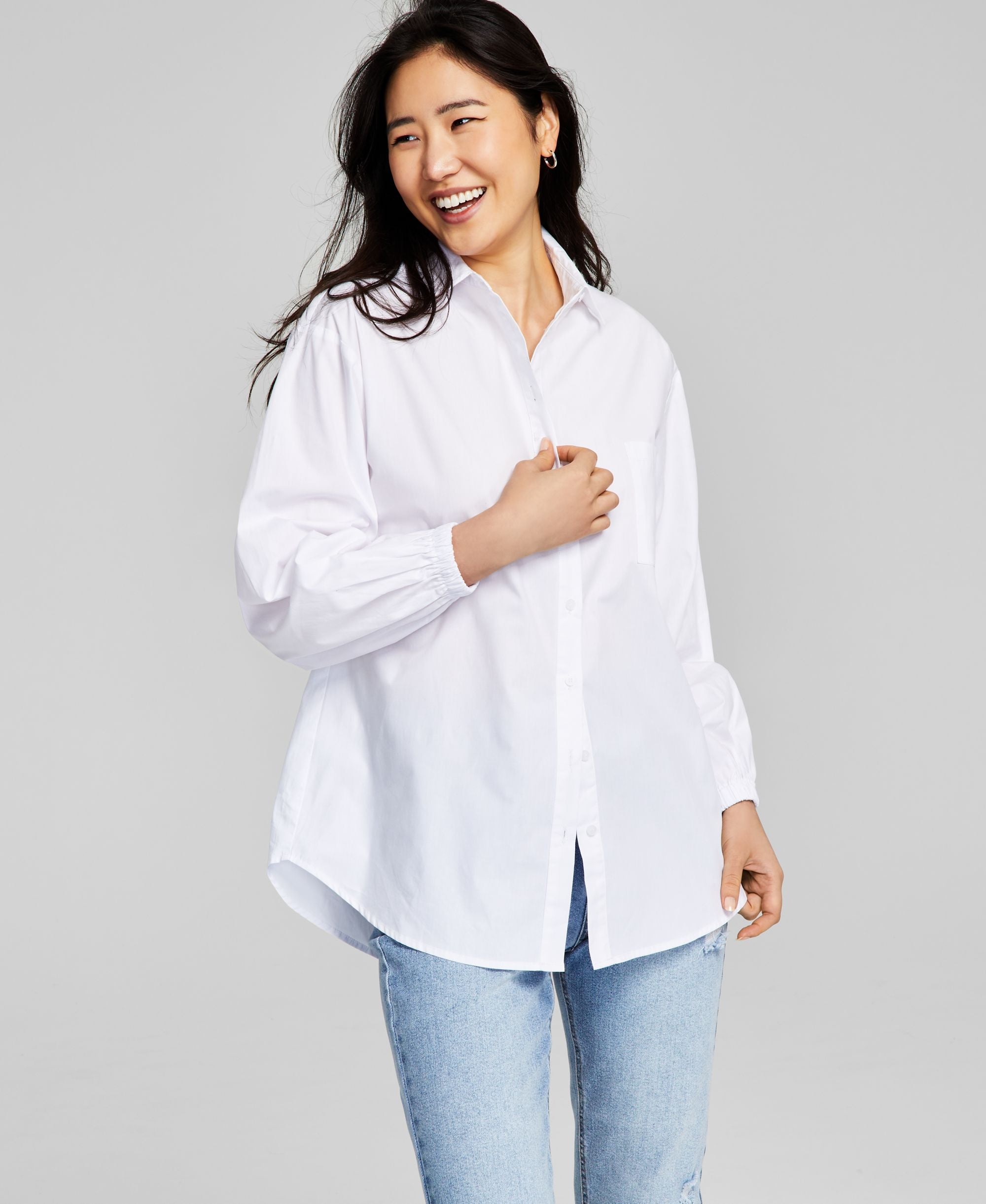 Now This Trendy Plus Size Button Up Shirt