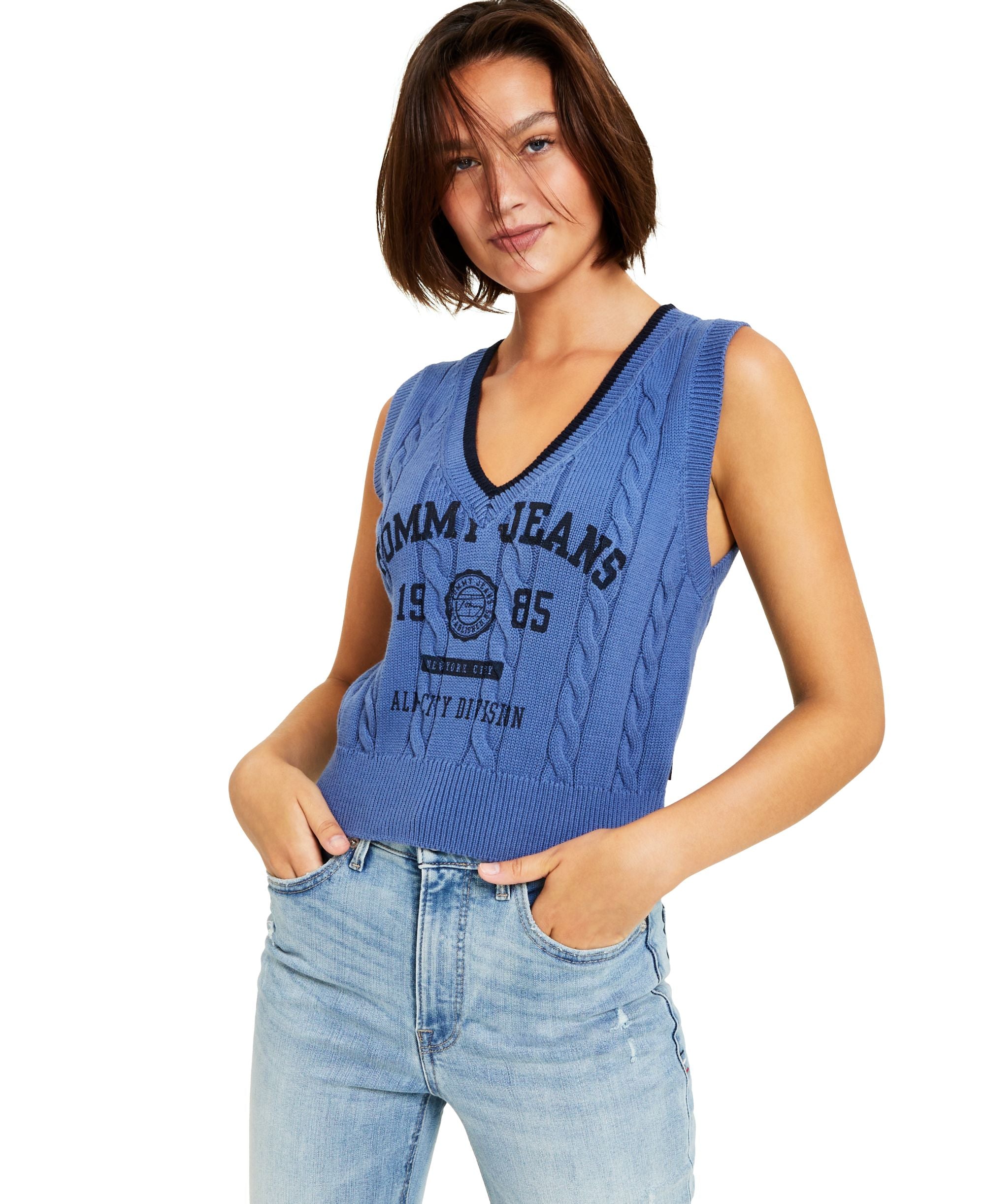 Women's Cotton Varsity Sweater Vest