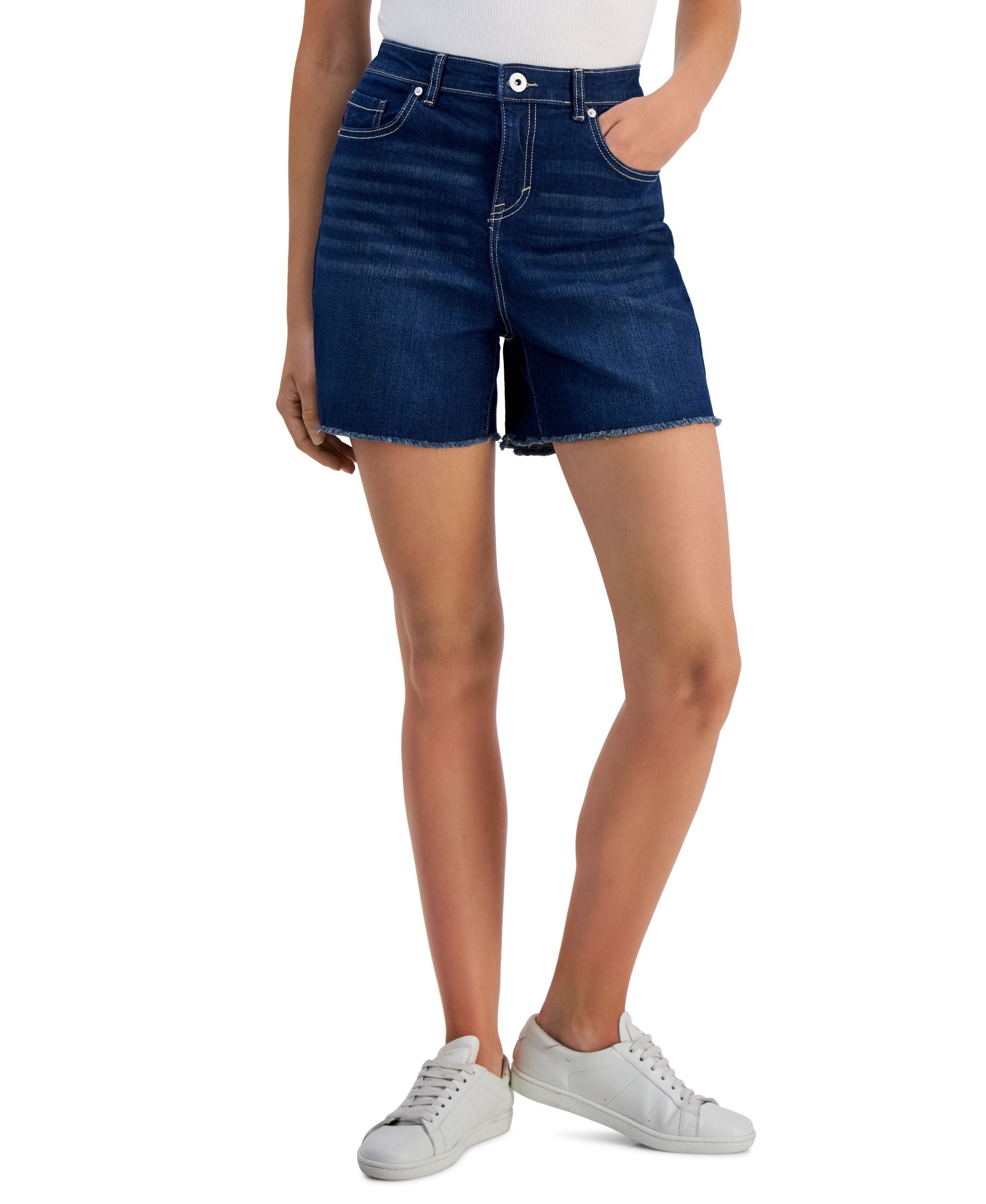 Style & Co Womens Frayed Denim Shorts