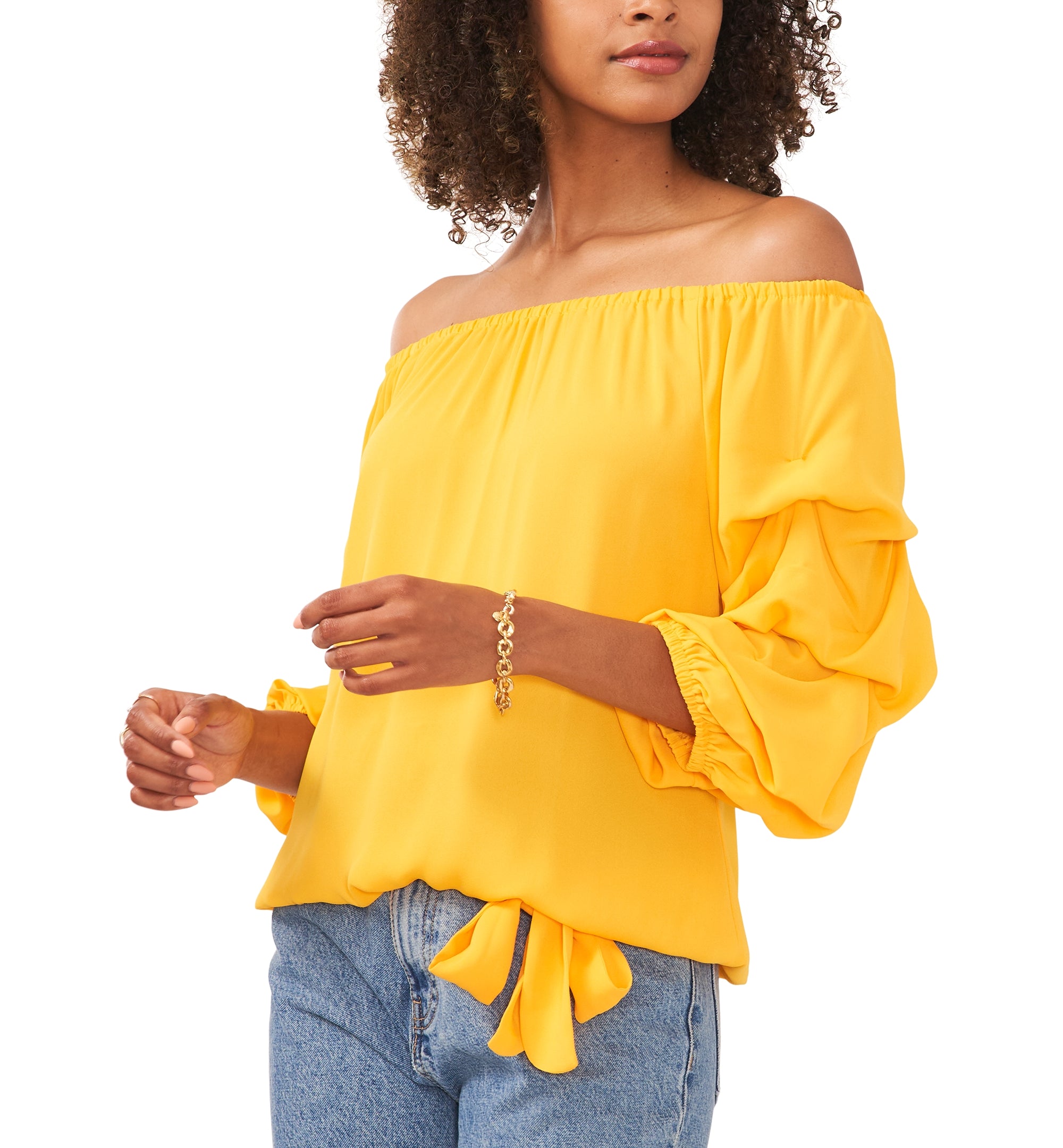 Women's Off-The-Shoulder Tiered-Sleeve Blouse
