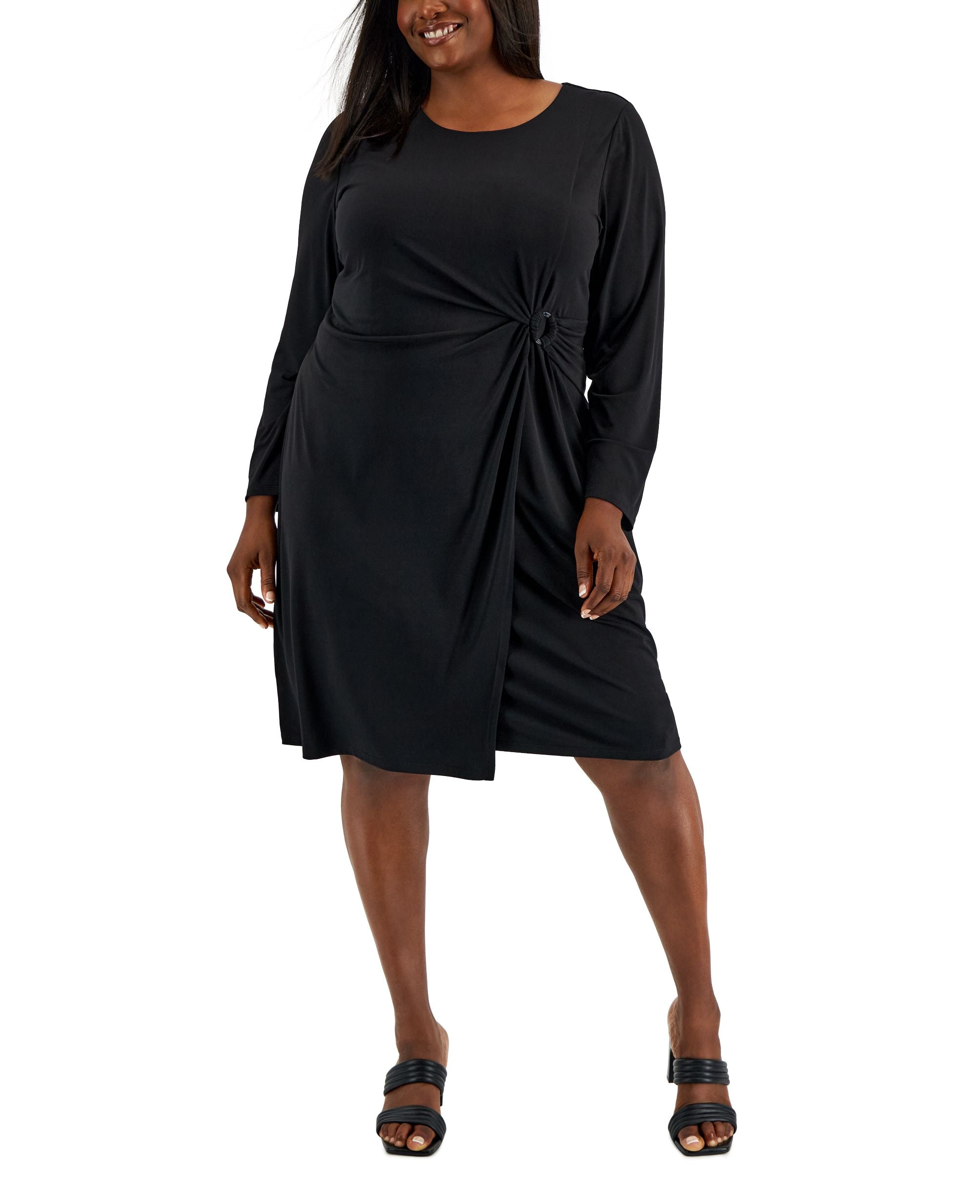 Plus Size Faux-Wrap Dress