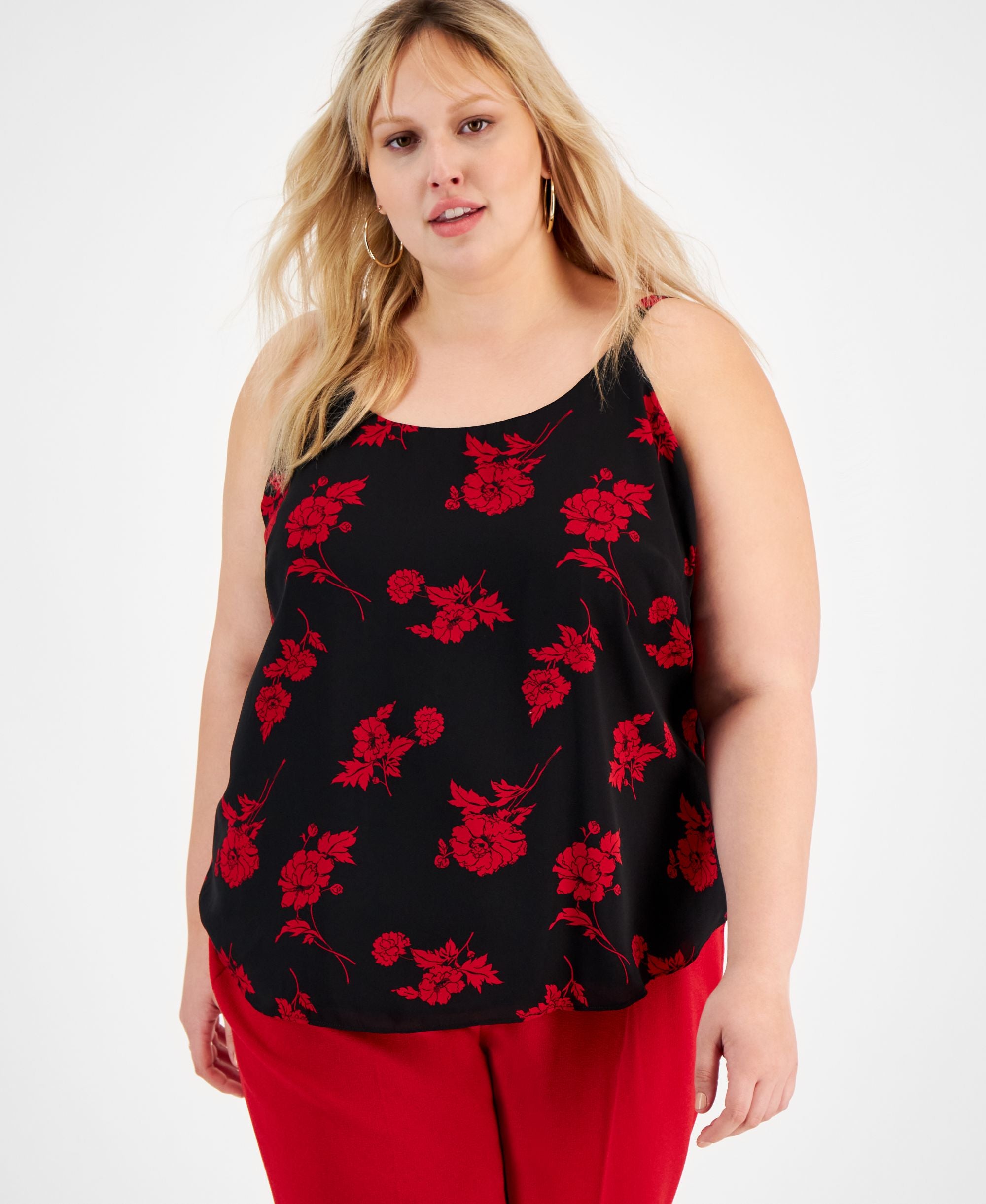 Bar III Plus Size Floral Print Camisole