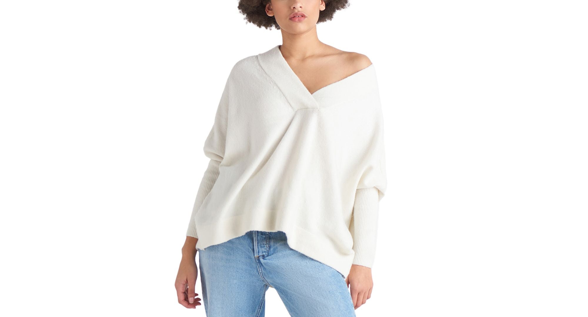 Black Tape Womens Dolman Sleeve V Neck Sweater