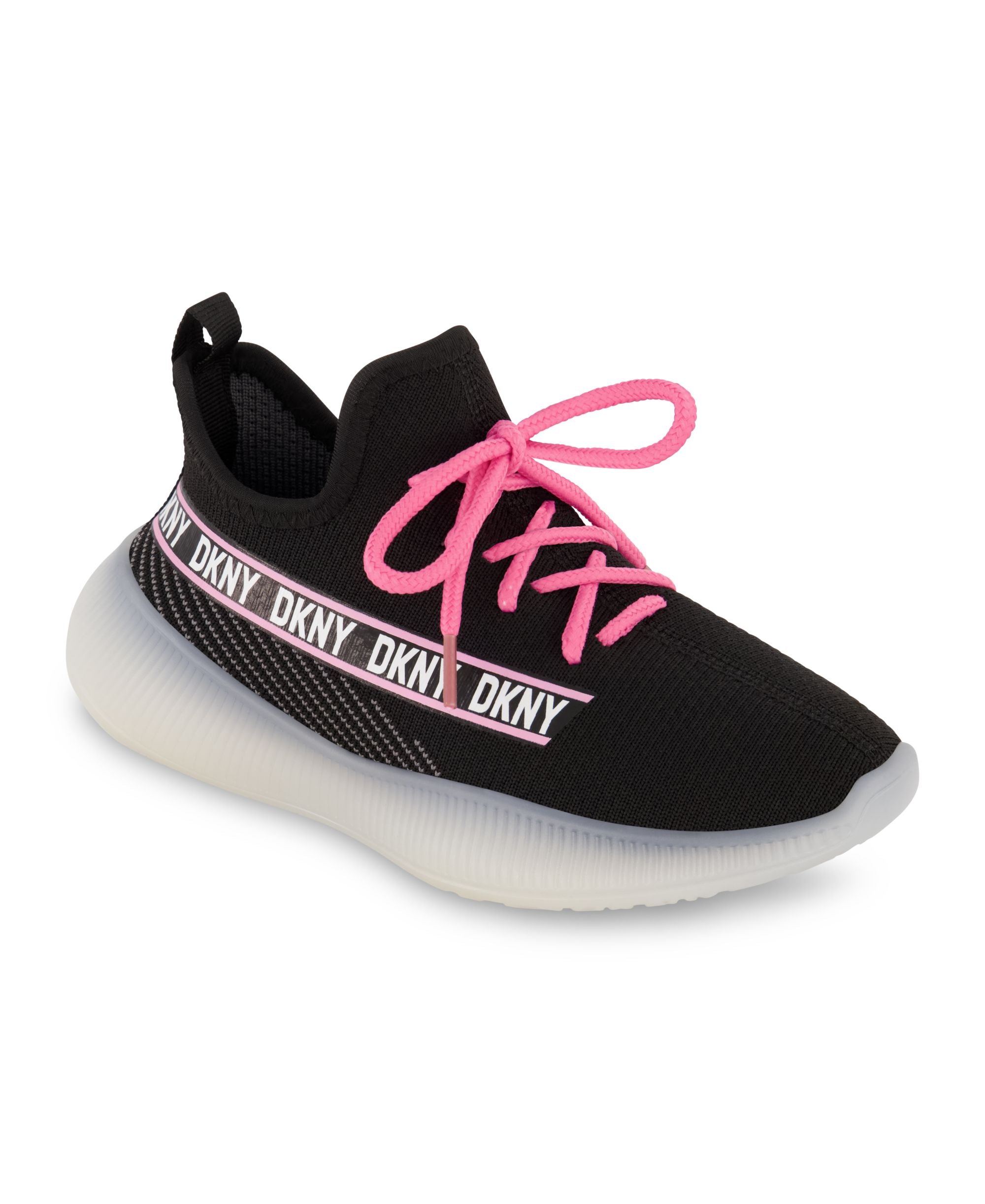 DKNY Little Girls Slip On Landon Stretchy Knit Sneakers
