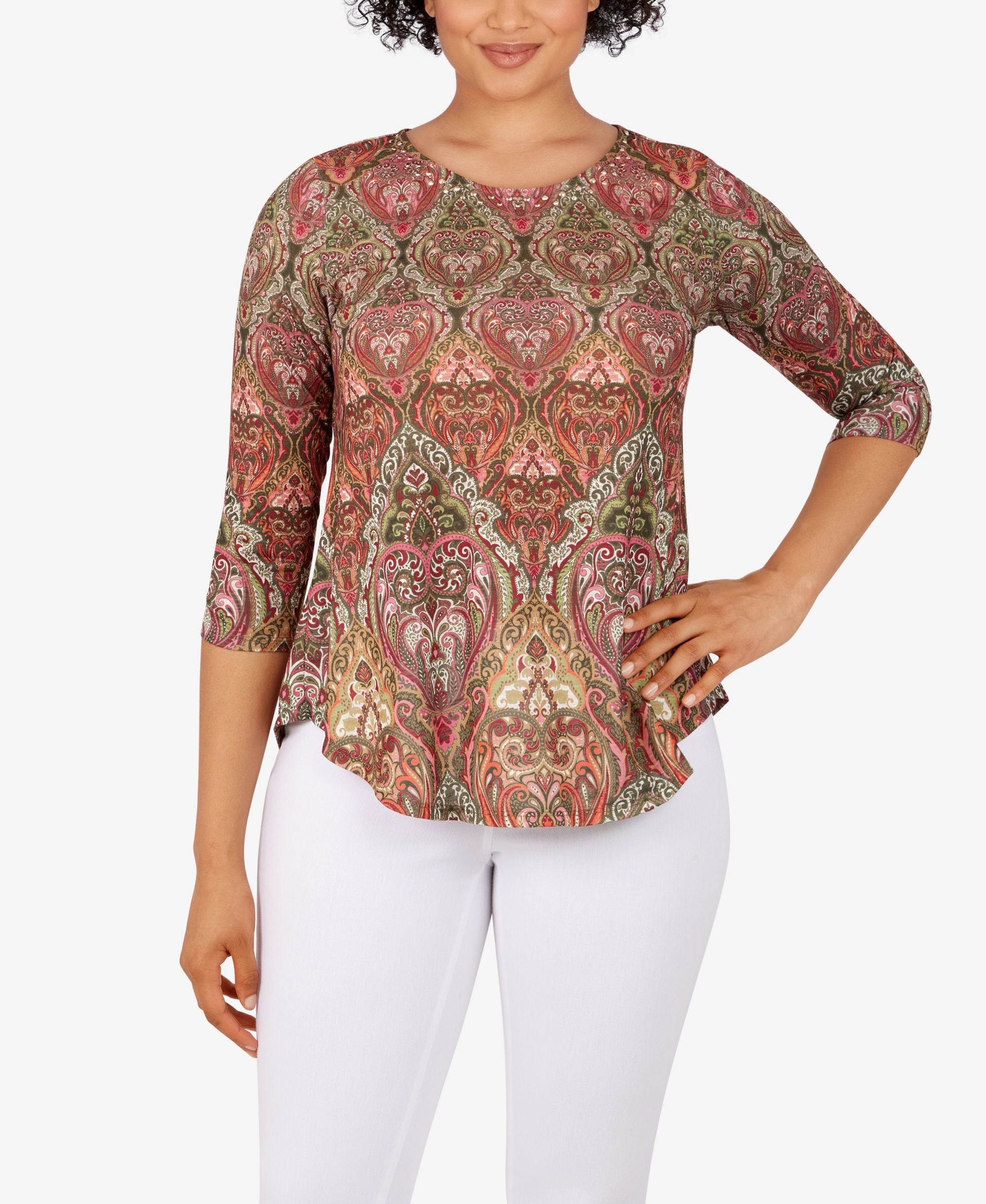 Ruby Rd. Petite Size Tapestry Sublimation Top