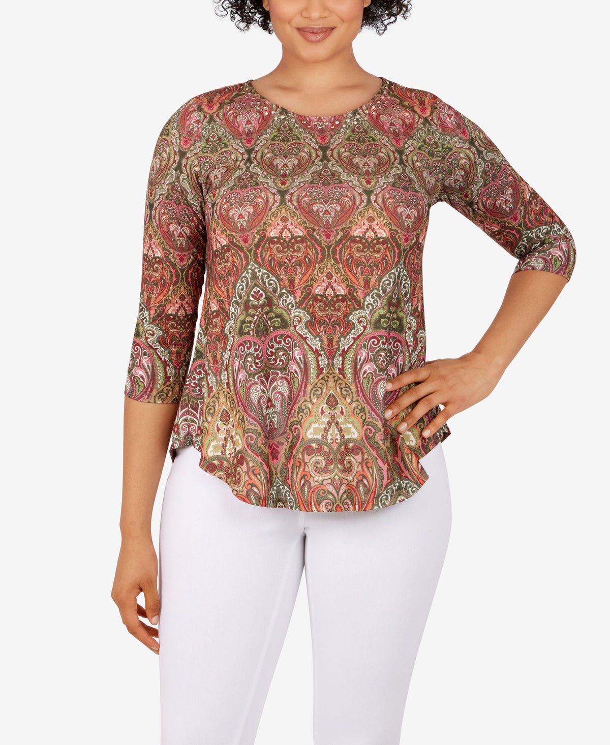 Ruby Rd. Petite Size Tapestry Sublimation Top
