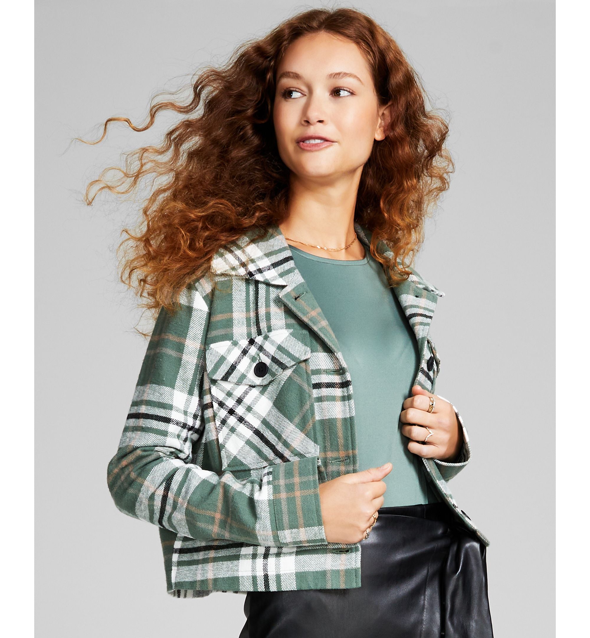 Women's Cropped Plaid Shacket