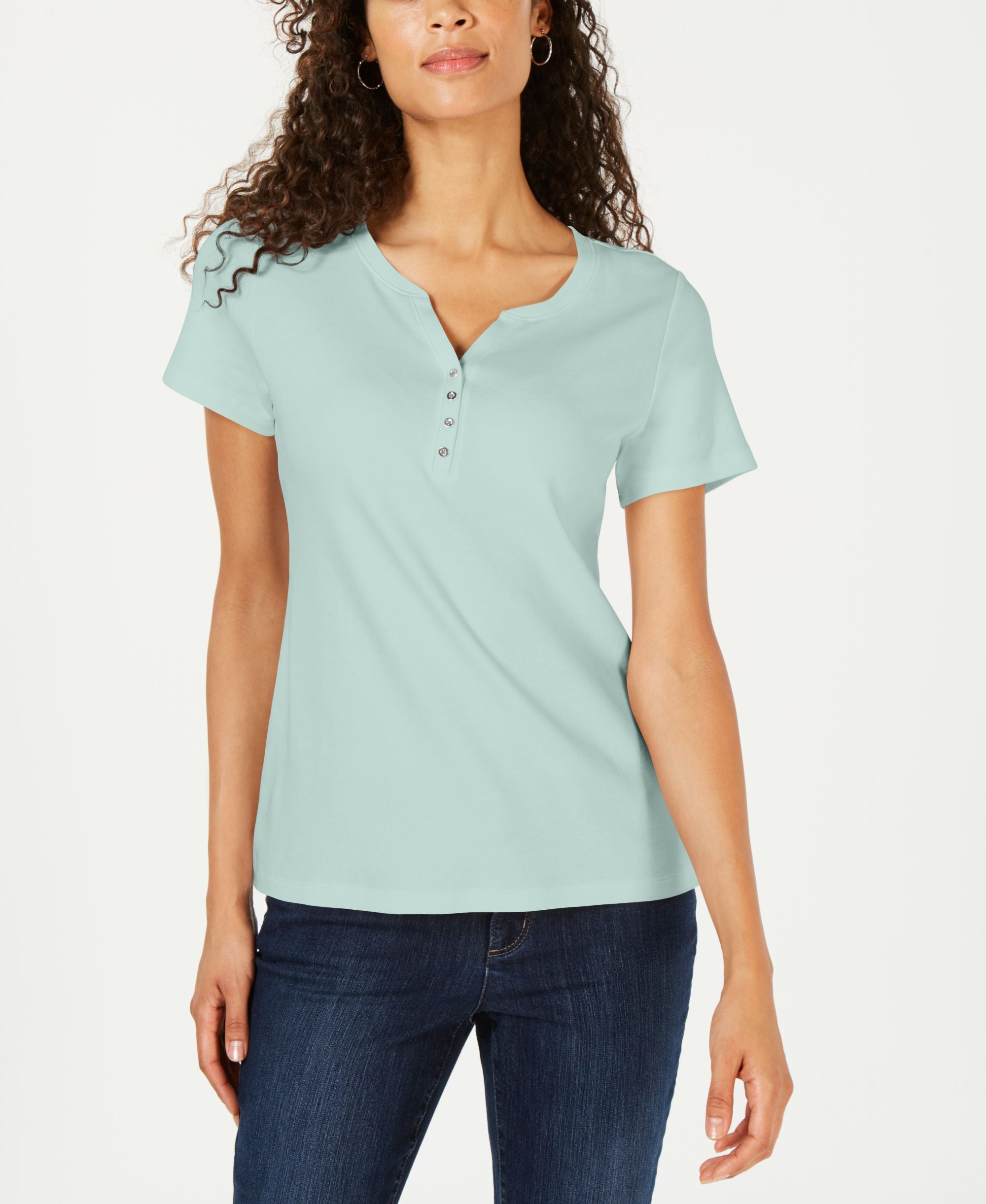 Short Sleeve Henley Top