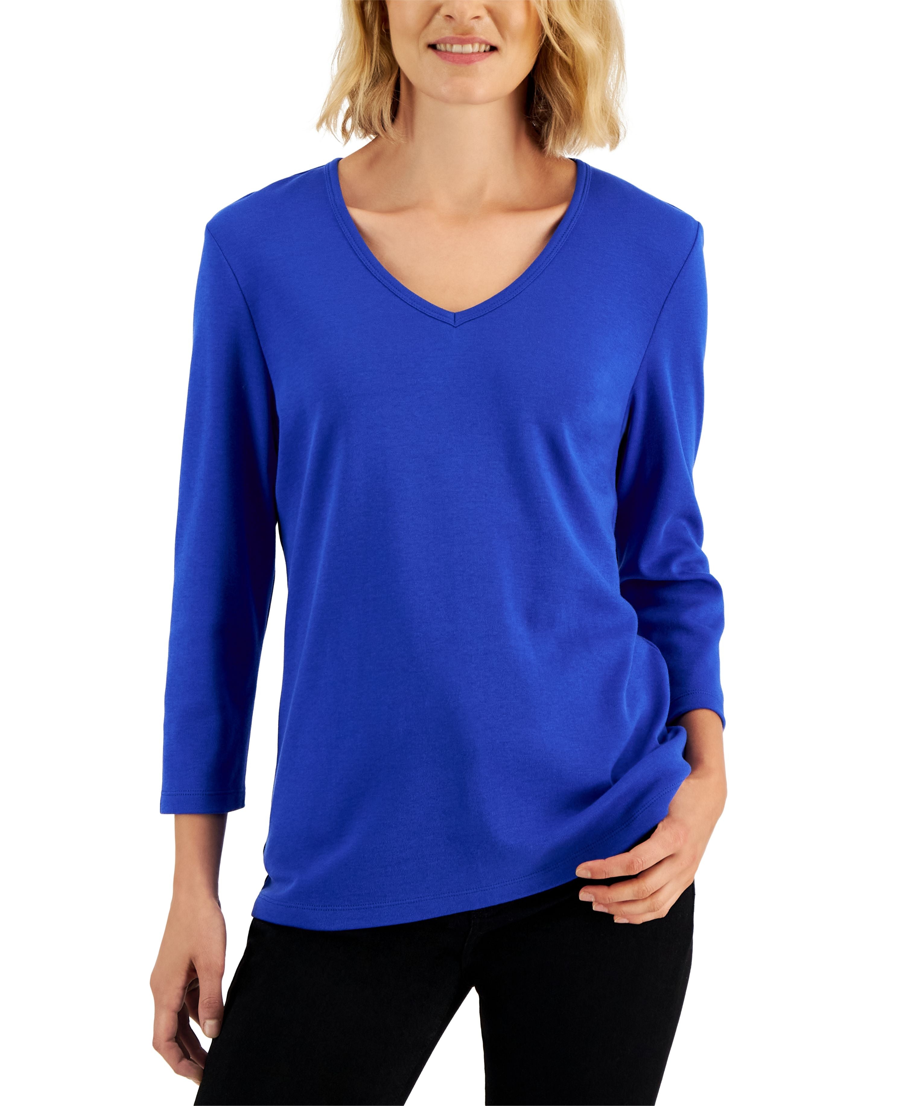 V-Neck 3/4-Sleeve Top