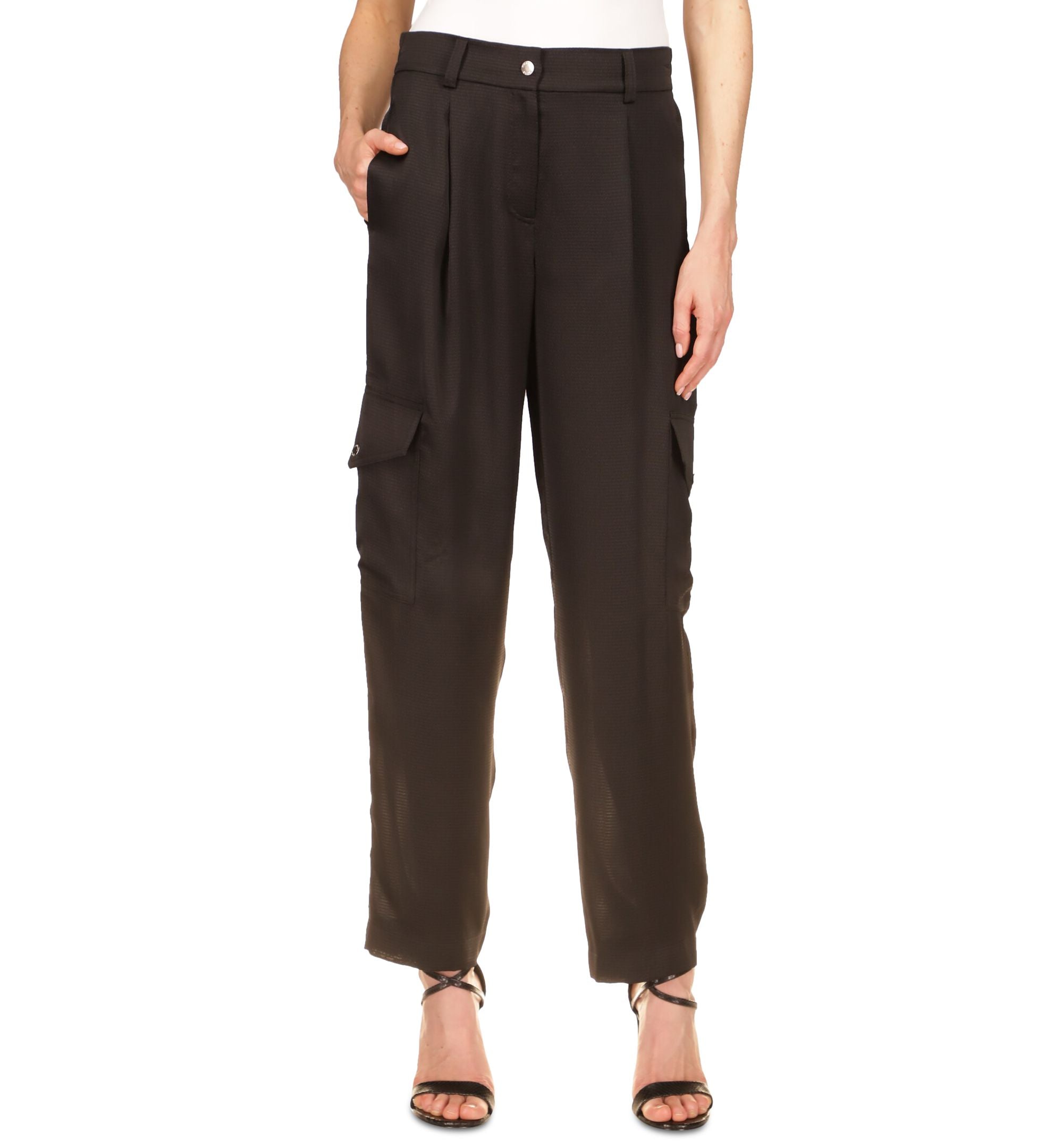Women's Satin Cargo Pants
