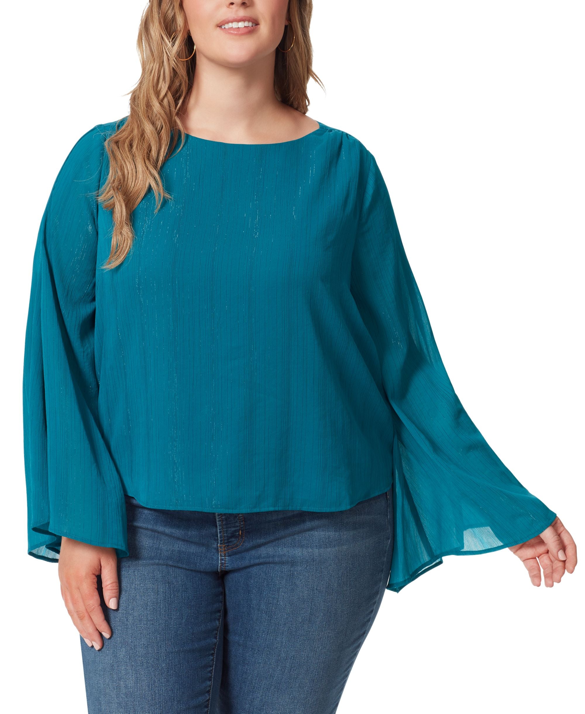 Jessica Simpson Trendy Plus Size Monique Trumpet Sleeve Top