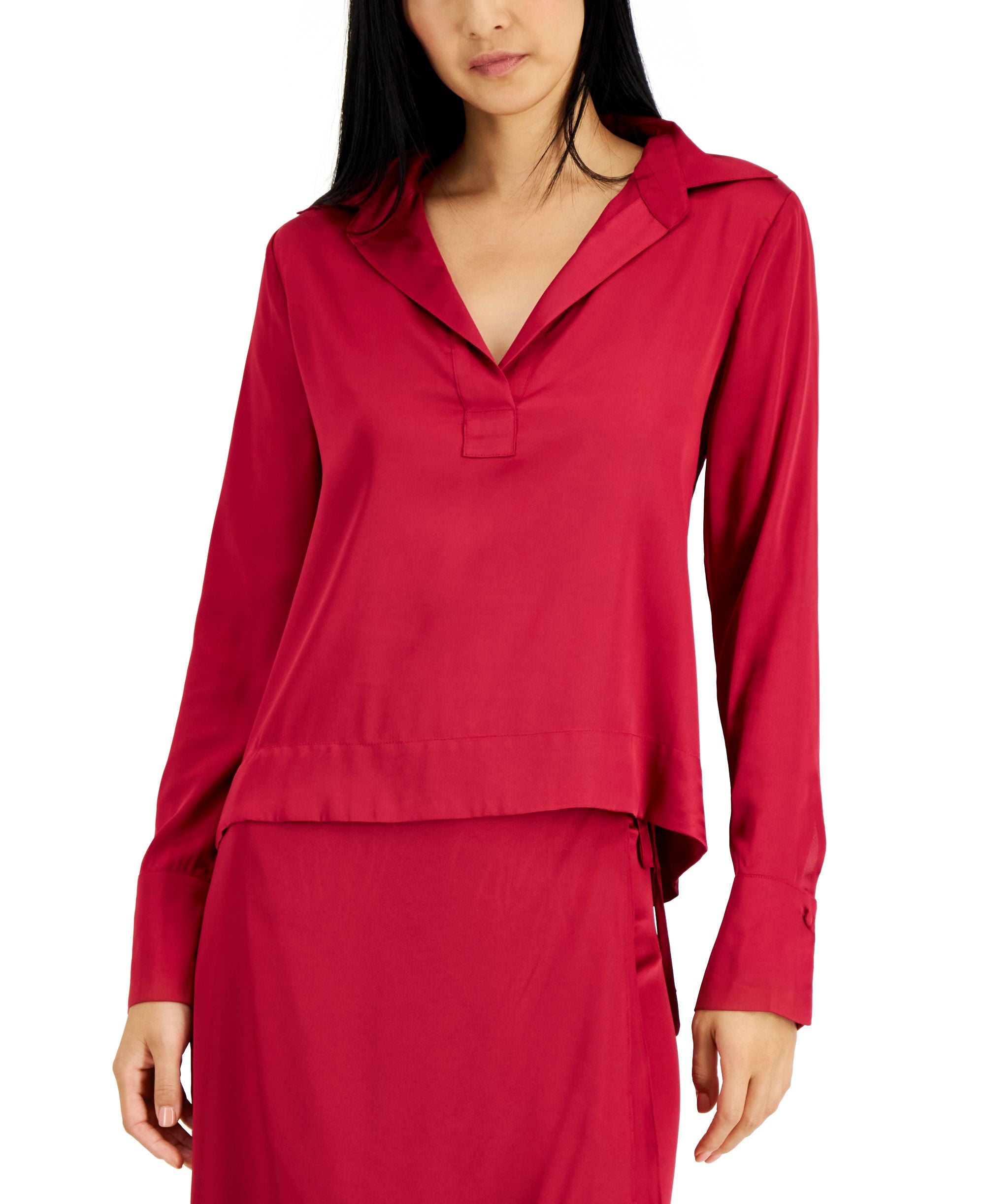 Women's V-Neck Tapered Hem Tunic