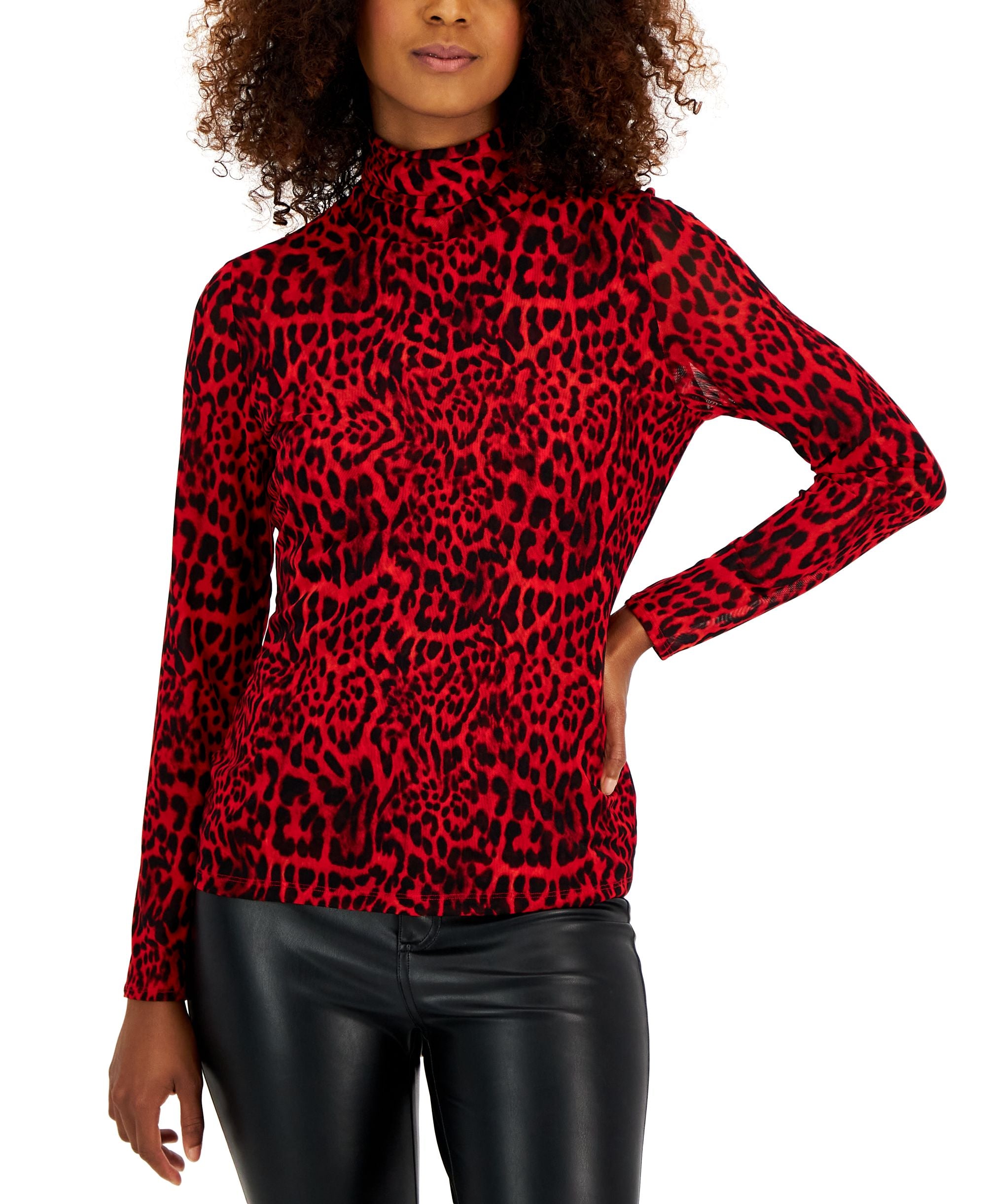 INC International Concepts Petite Mesh Turtleneck