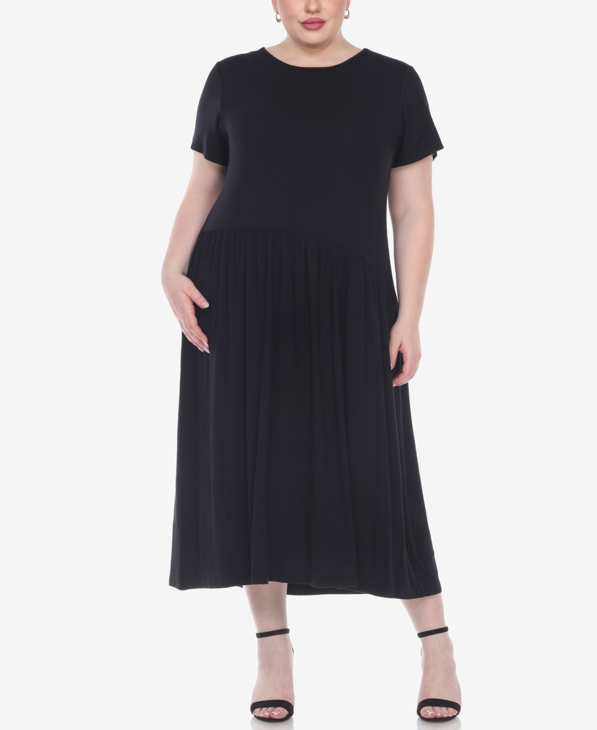 Plus Size Short Sleeves Maxi Dress