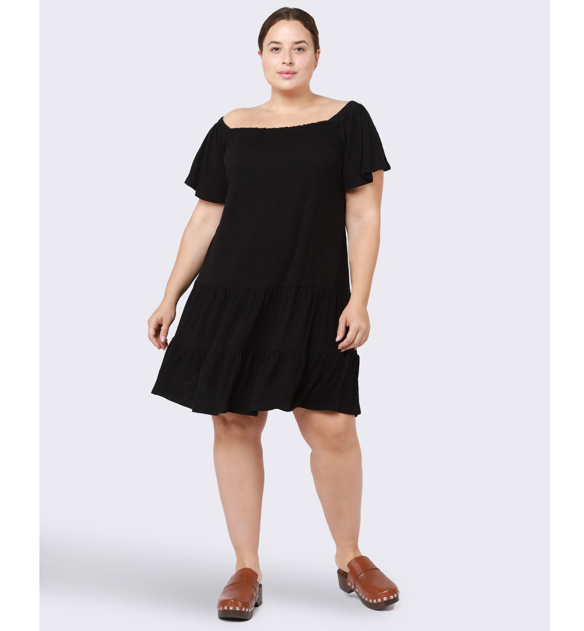 Trendy Plus Size Flutter-Sleeve Dress