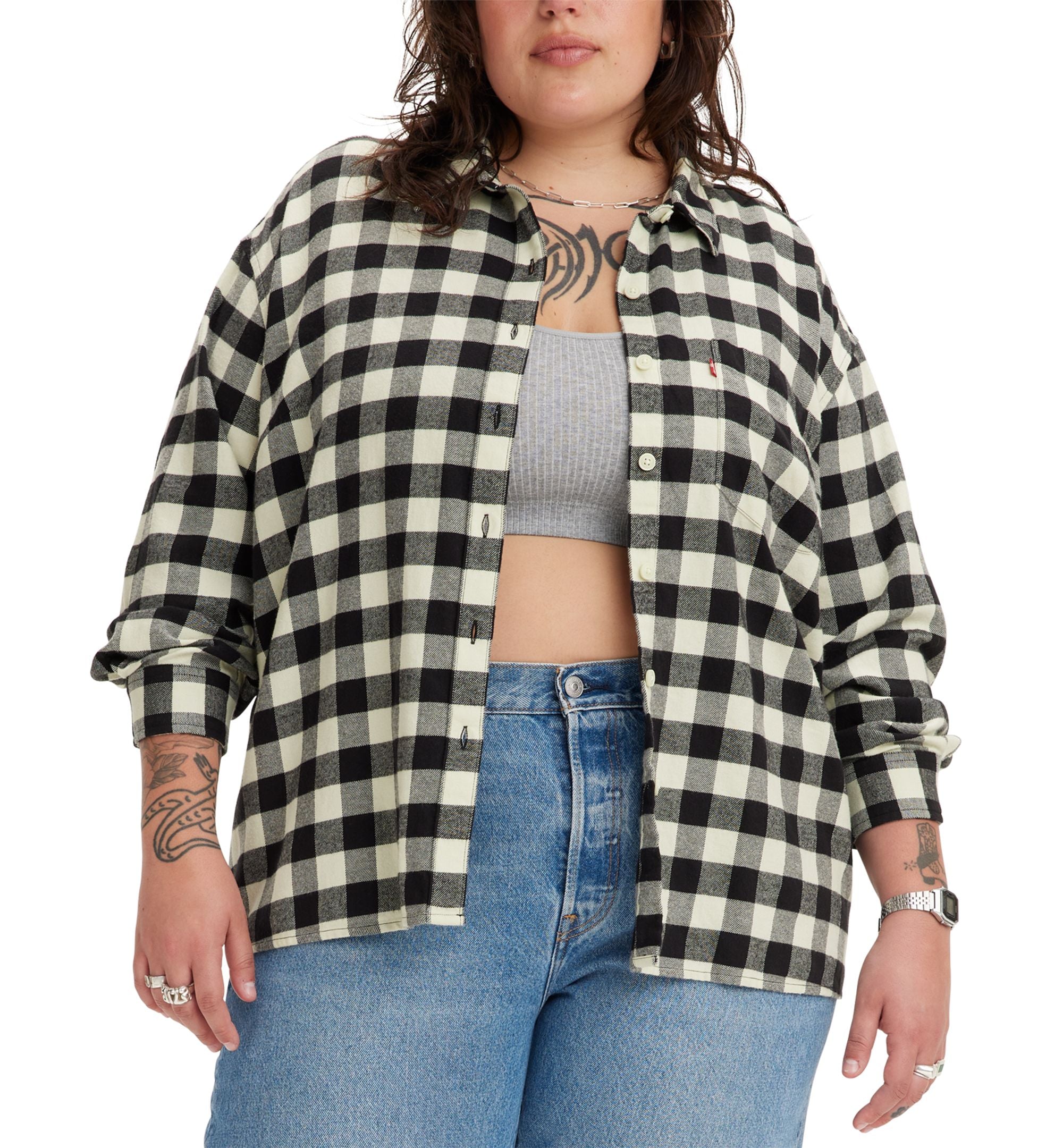 Levis Trendy Plus Size Davy Cotton Flannel Shirt