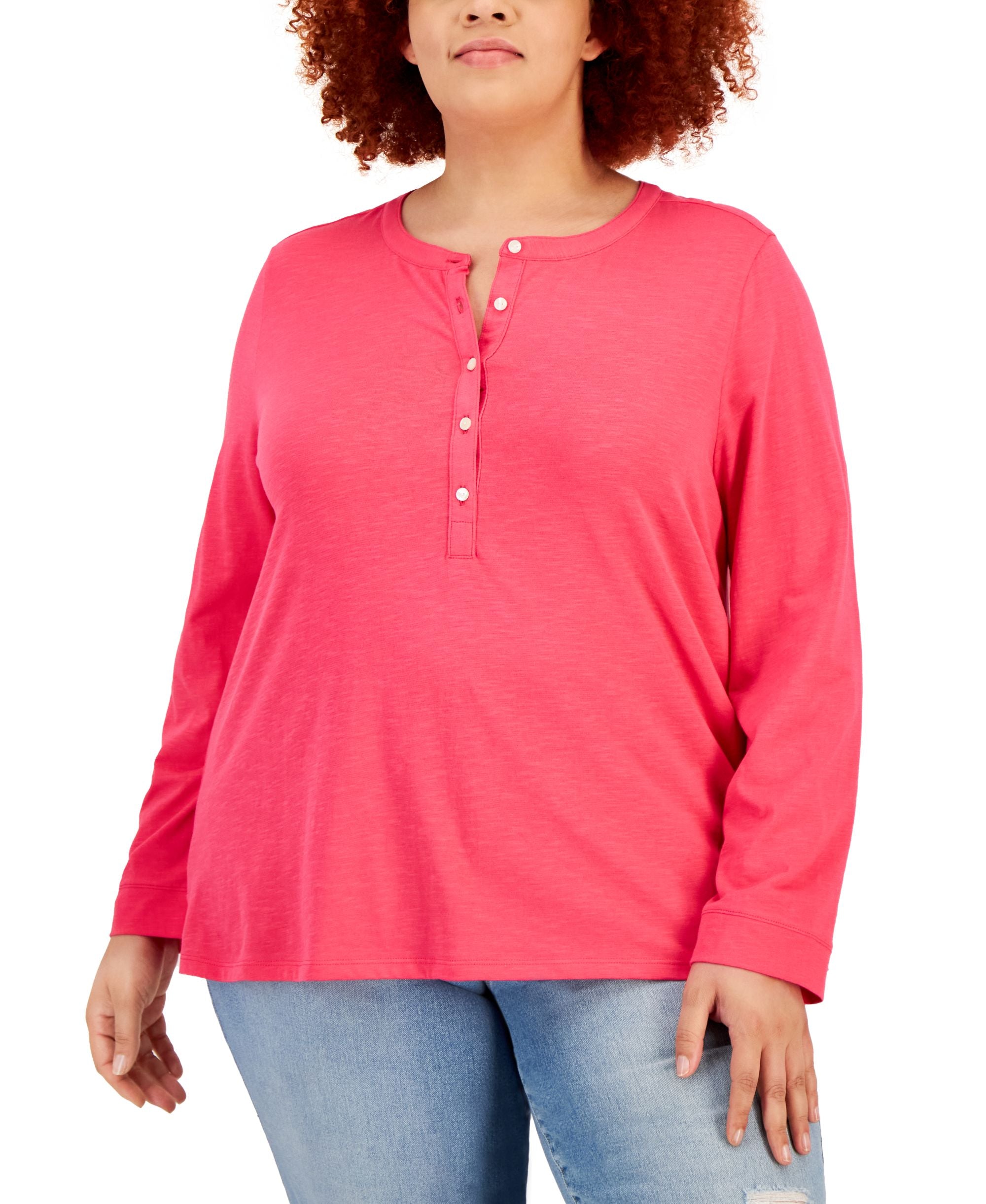Style & Co Plus Size Henley Top